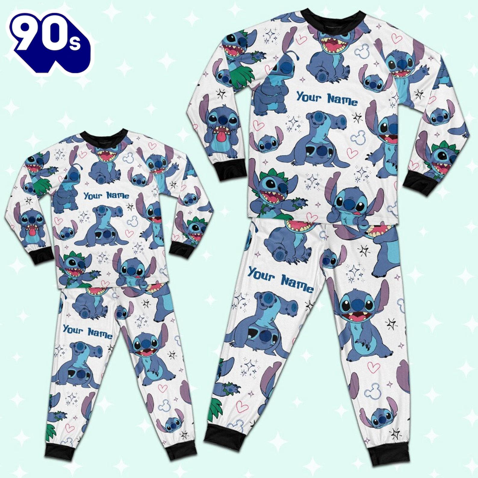 Custom Disney Friends Stitch Colorful Pajamas Set - Movie Cartoon Holiday Pajamas Custom Disney Friends Stitch Colorful Pajamas Set - Movie Cartoon Holiday Pajamas