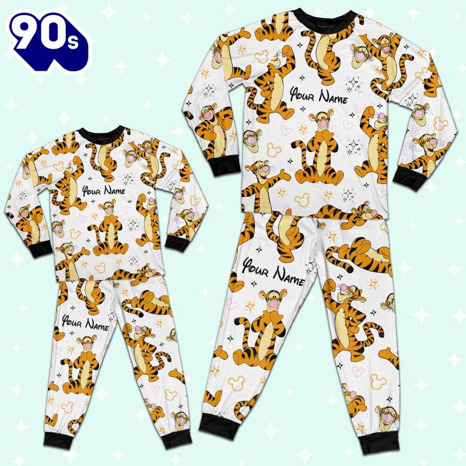 Custom Disney Friends Tigger Colorful Pajamas Set - Family Disneyland Matching Pajamas Set Custom Disney Friends Tigger Colorful Pajamas Set - Family Disneyland Matching Pajamas Set