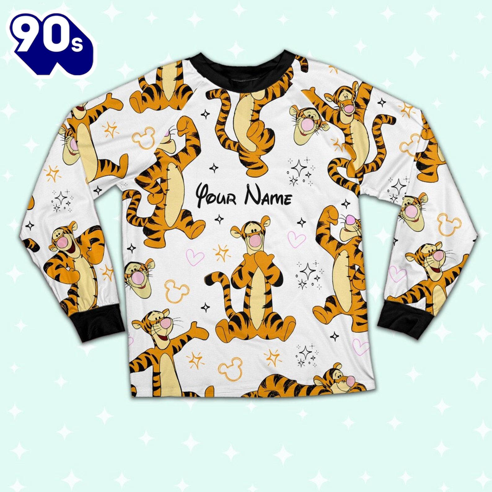 Custom Disney Friends Tigger Colorful Pajamas Set - Family Disneyland Matching Pajamas Set Custom Disney Friends Tigger Colorful Pajamas Set - Family Disneyland Matching Pajamas Set