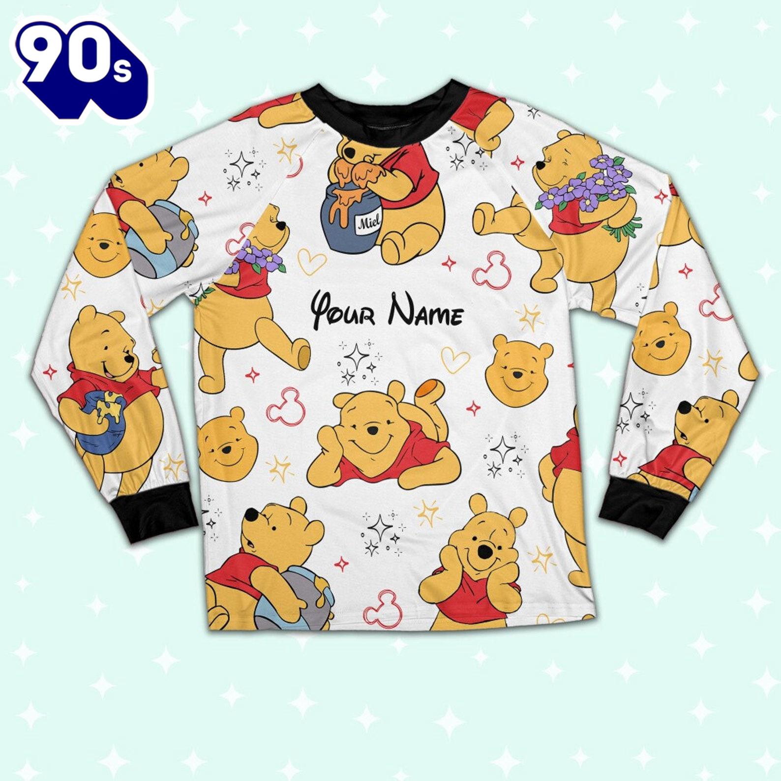 Custom Disney Friends Winnie the Pooh Colorful Pajamas Set - Movie Cartoon Holiday Pajamas Custom Disney Friends Winnie the Pooh Colorful Pajamas Set - Movie Cartoon Holiday Pajamas