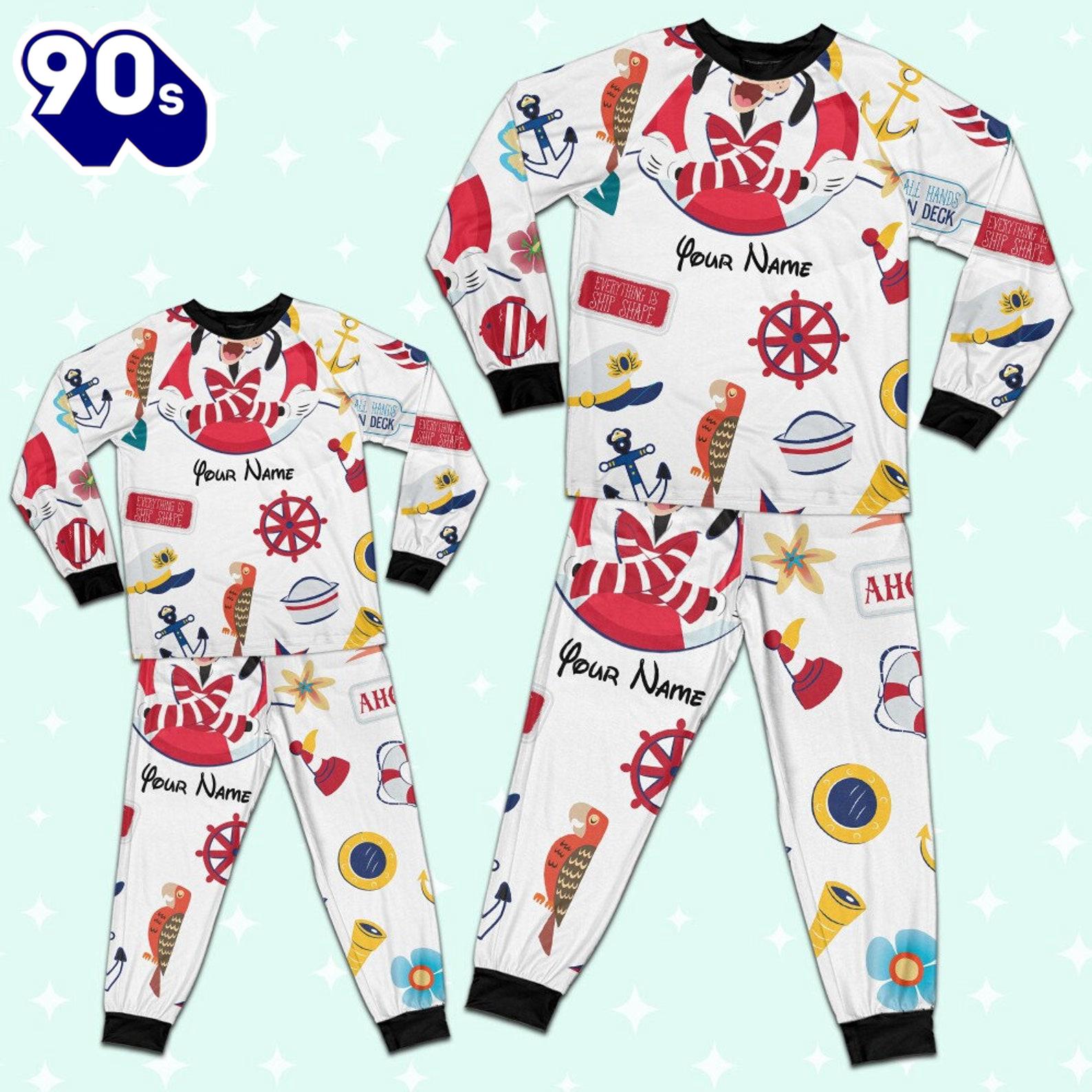 Custom Disney Goofy Cruise Trip Colorful Pajamas Set - Movie Cartoon Holiday Pajamas Custom Disney Goofy Cruise Trip Colorful Pajamas Set - Movie Cartoon Holiday Pajamas