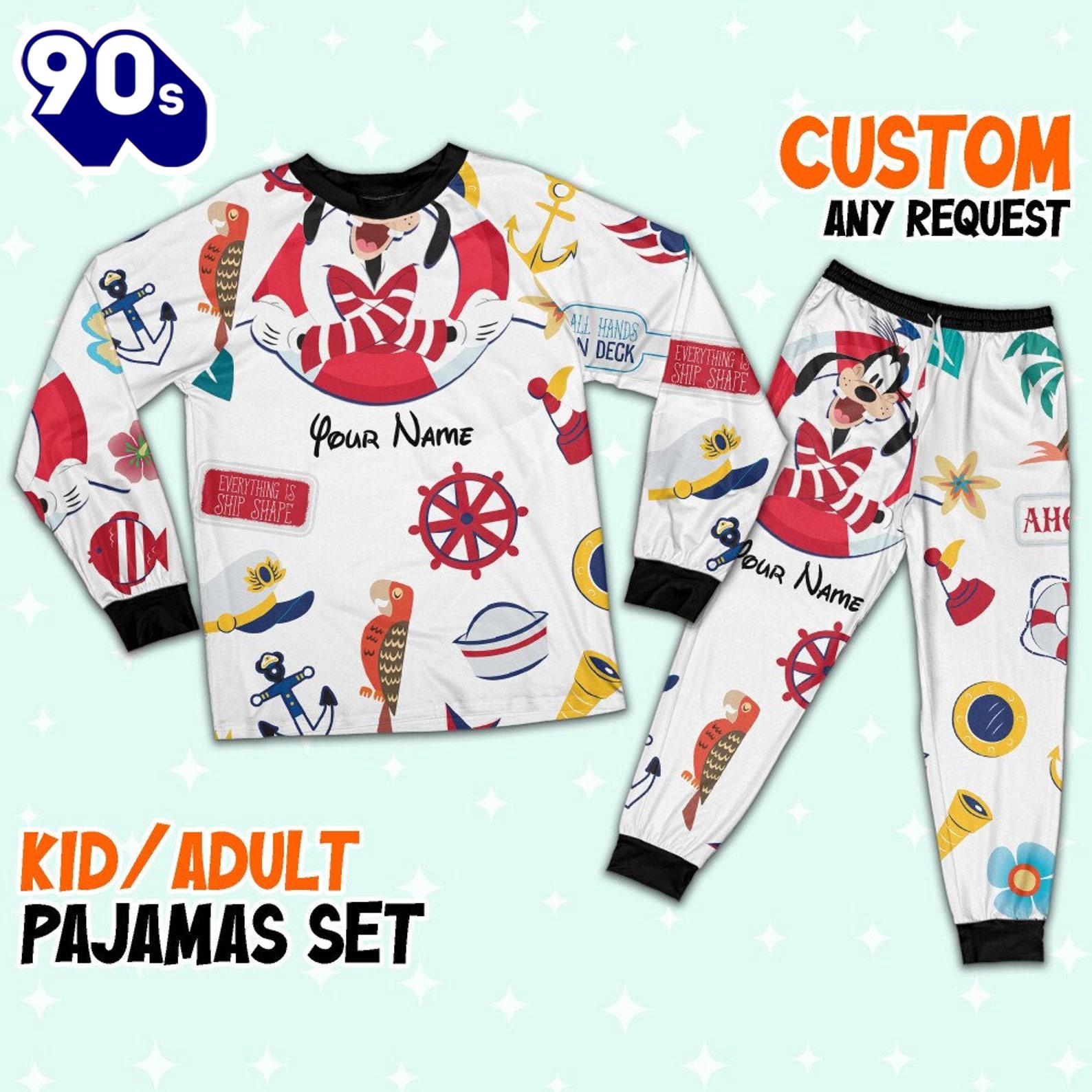 Custom Disney Goofy Cruise Trip Colorful Pajamas Set - Movie Cartoon Holiday Pajamas Custom Disney Goofy Cruise Trip Colorful Pajamas Set - Movie Cartoon Holiday Pajamas