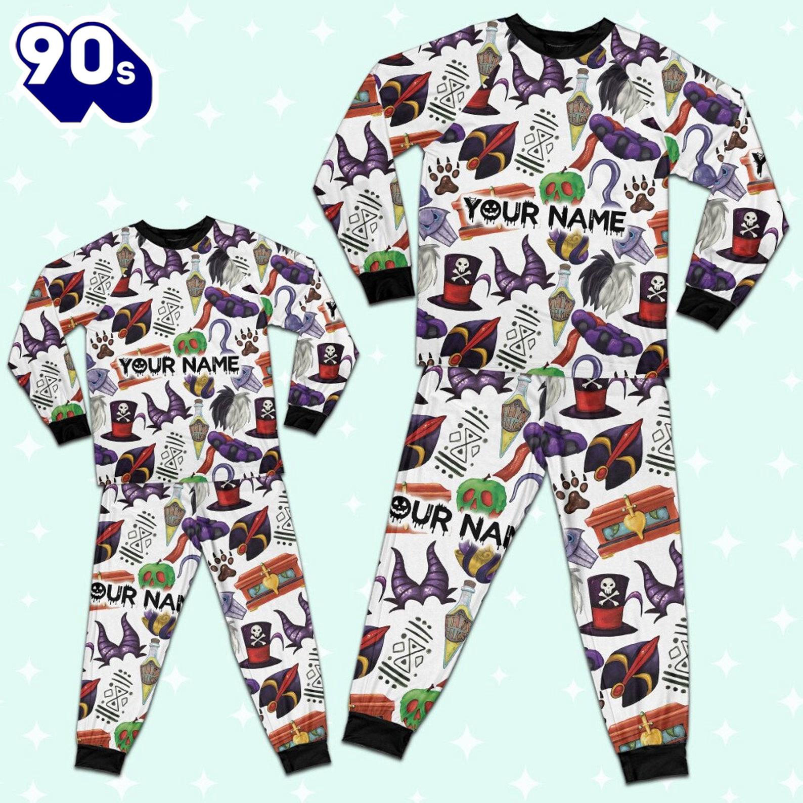 Custom Disney Halloween Villain Simple Pajamas Set - Movie Cartoon Holiday Pajamas Custom Disney Halloween Villain Simple Pajamas Set - Movie Cartoon Holiday Pajamas