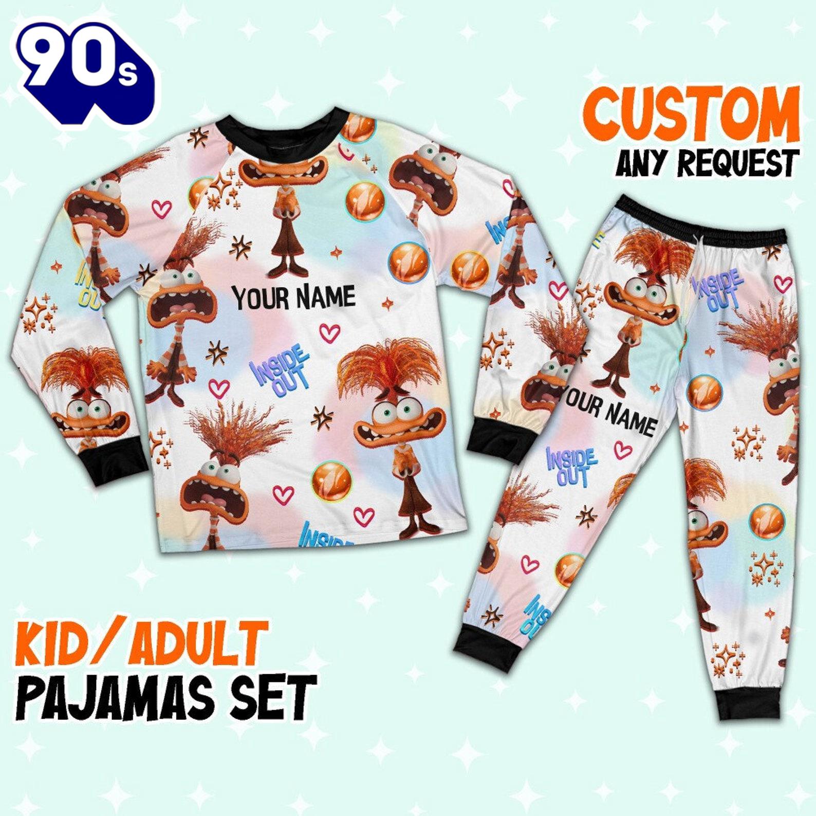 Custom Disney Inside Out Anxiety Orange Color Pajamas Set - Family Disneyland Matching Pajamas Set Custom Disney Inside Out Anxiety Orange Color Pajamas Set - Family Disneyland Matching Pajamas Set