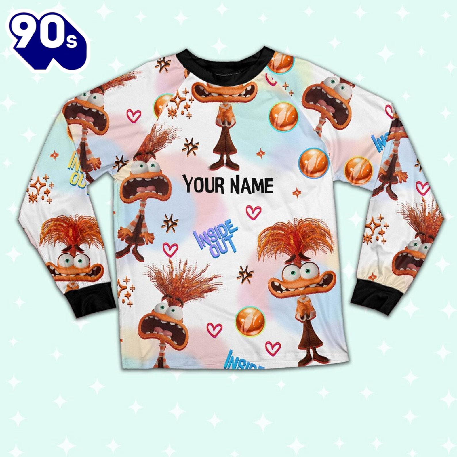 Custom Disney Inside Out Anxiety Orange Color Pajamas Set - Family Disneyland Matching Pajamas Set Custom Disney Inside Out Anxiety Orange Color Pajamas Set - Family Disneyland Matching Pajamas Set