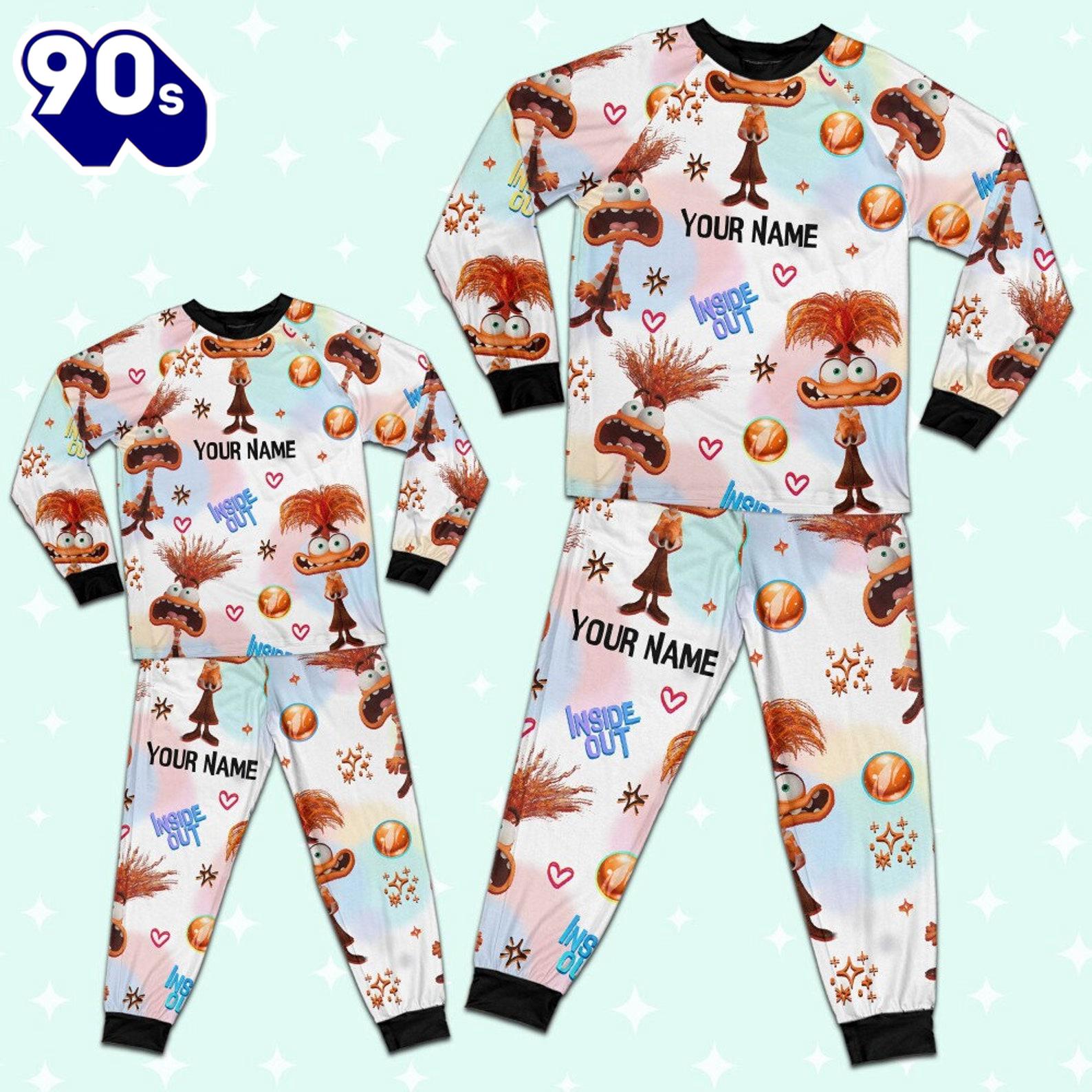 Custom Disney Inside Out Anxiety Orange Color Pajamas Set - Family Disneyland Matching Pajamas Set Custom Disney Inside Out Anxiety Orange Color Pajamas Set - Family Disneyland Matching Pajamas Set