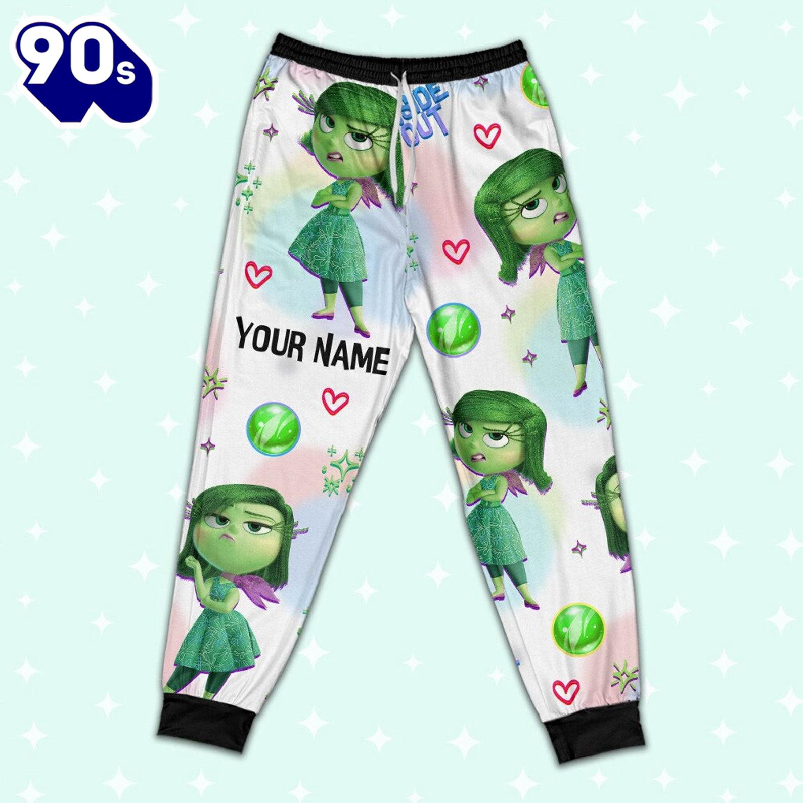 Custom Disney Inside Out Disgust Green Color Pajamas Set - Movie Cartoon Holiday Pajamas Custom Disney Inside Out Disgust Green Color Pajamas Set - Movie Cartoon Holiday Pajamas