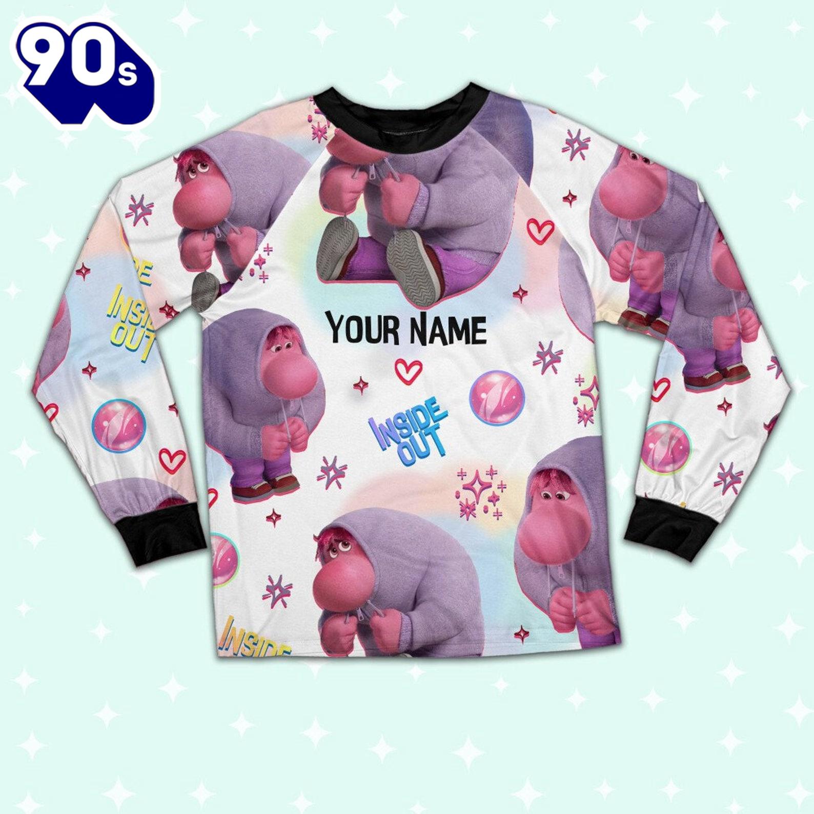Custom Disney Inside Out Embarrassment Pink Color Pajamas Set - Movie Cartoon Holiday Pajamas Custom Disney Inside Out Embarrassment Pink Color Pajamas Set - Movie Cartoon Holiday Pajamas