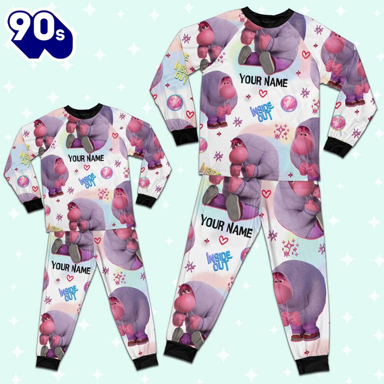 Custom Disney Inside Out Embarrassment Pink Color Pajamas Set - Movie Cartoon Holiday Pajamas Custom Disney Inside Out Embarrassment Pink Color Pajamas Set - Movie Cartoon Holiday Pajamas