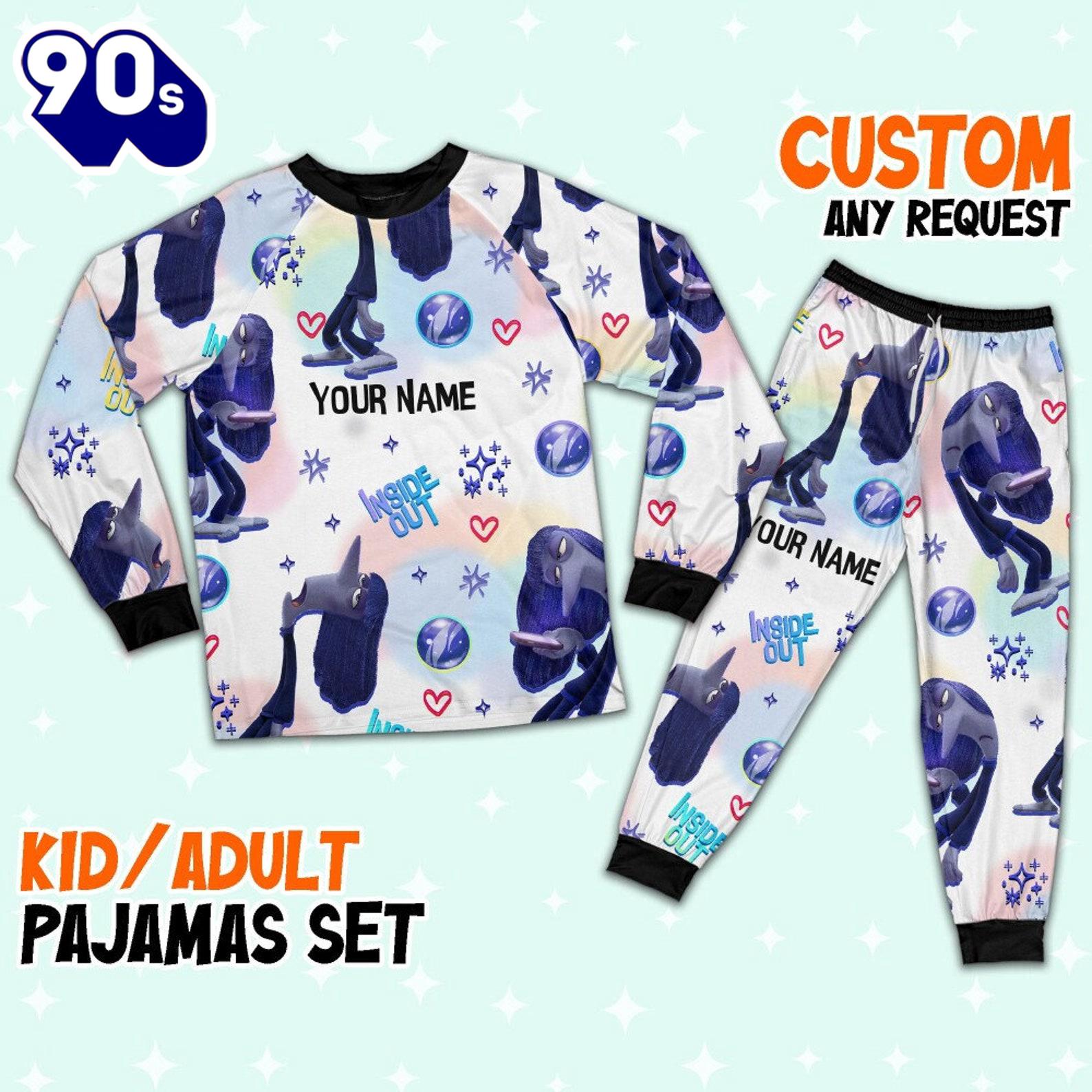 Custom Disney Inside Out Ennui Navy Color Pajamas Set - Movie Cartoon Holiday Pajamas Custom Disney Inside Out Ennui Navy Color Pajamas Set - Movie Cartoon Holiday Pajamas