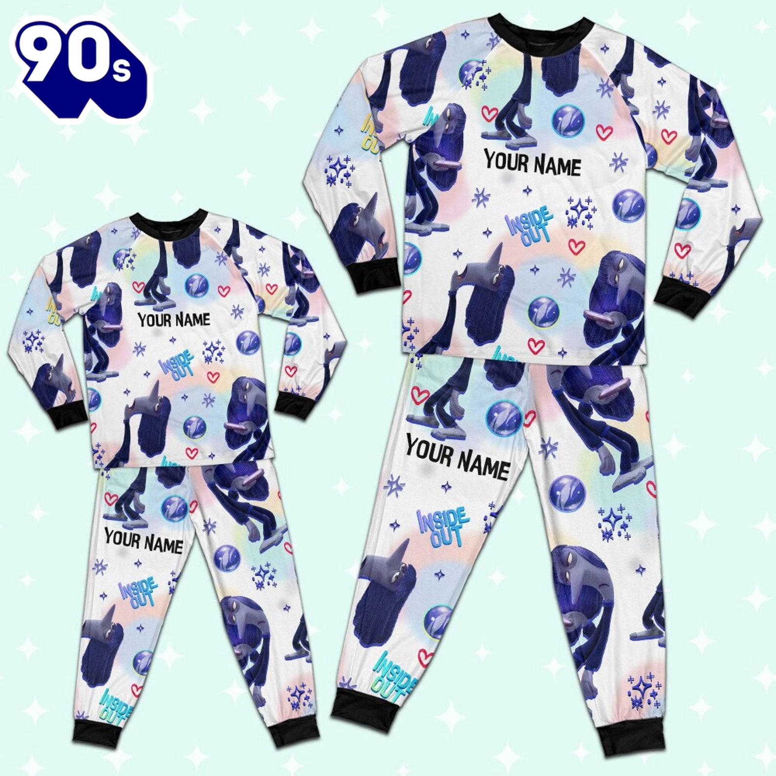Custom Disney Inside Out Ennui Navy Color Pajamas Set - Movie Cartoon Holiday Pajamas Custom Disney Inside Out Ennui Navy Color Pajamas Set - Movie Cartoon Holiday Pajamas