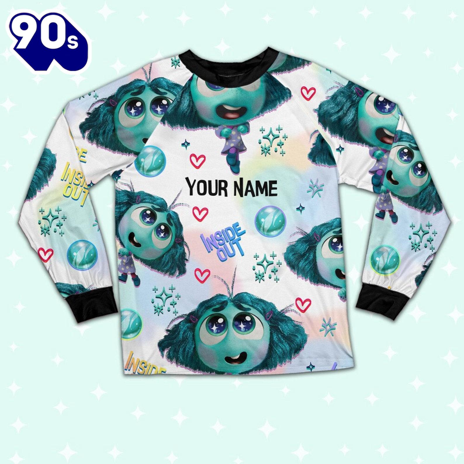Custom Disney Inside Out Envy Turquoise Color Pajamas Set - Movie Cartoon Holiday Pajamas Custom Disney Inside Out Envy Turquoise Color Pajamas Set - Movie Cartoon Holiday Pajamas