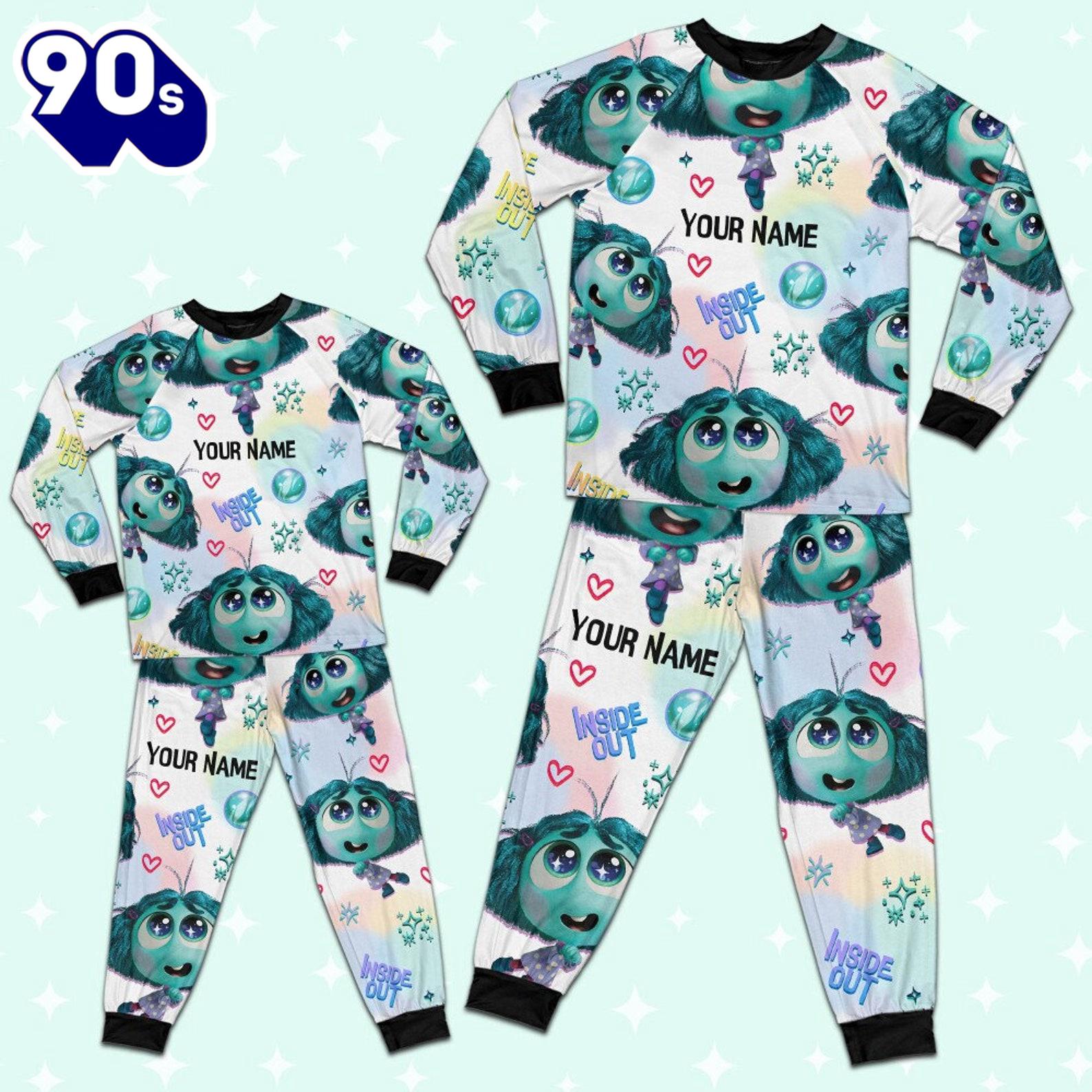 Custom Disney Inside Out Envy Turquoise Color Pajamas Set - Movie Cartoon Holiday Pajamas Custom Disney Inside Out Envy Turquoise Color Pajamas Set - Movie Cartoon Holiday Pajamas
