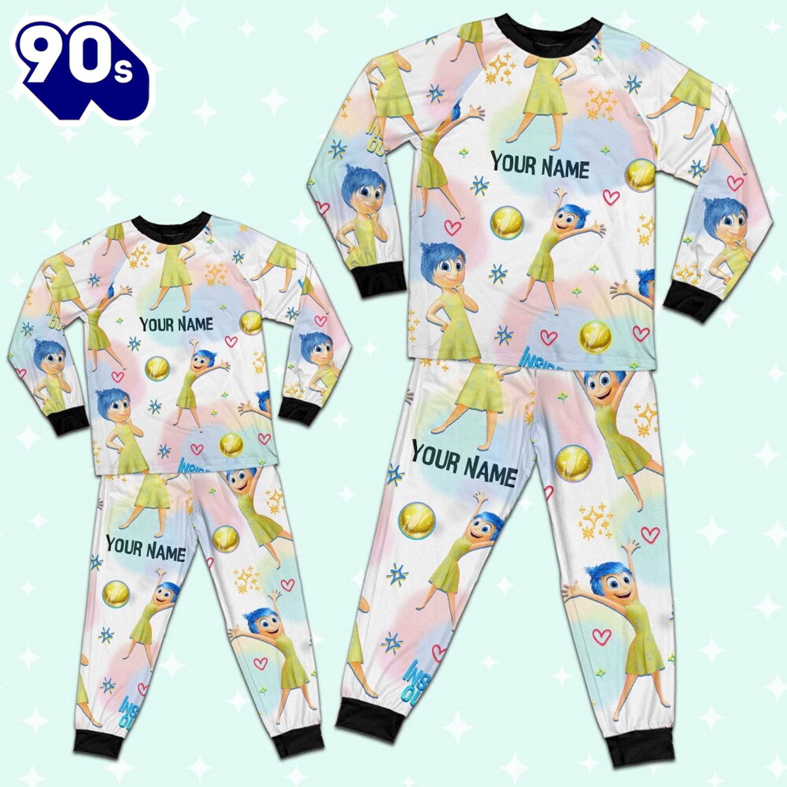 Custom Disney Inside Out Joy Yellow Color Pajamas Set - Family Disneyland Matching Pajamas Set Custom Disney Inside Out Joy Yellow Color Pajamas Set - Family Disneyland Matching Pajamas Set