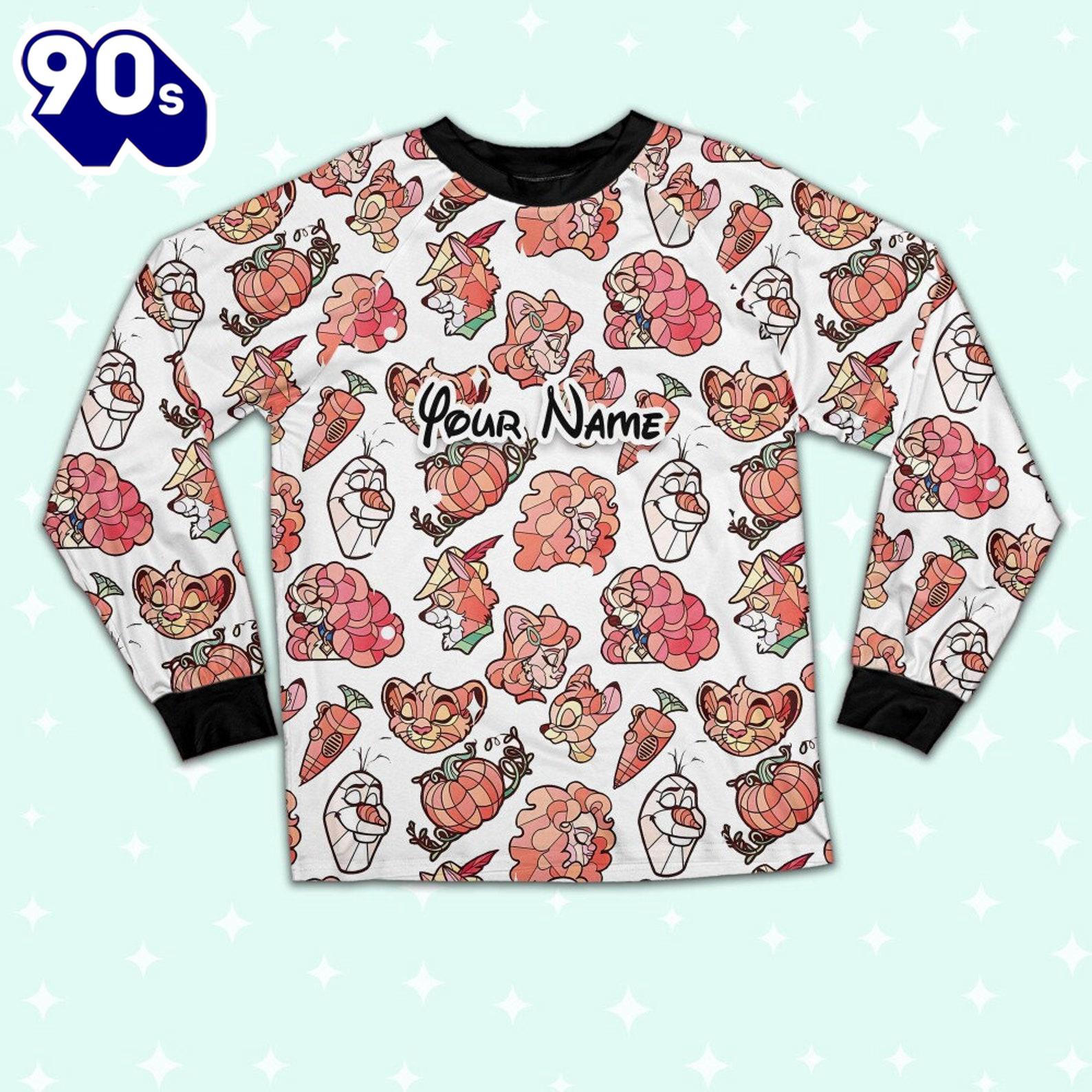 Custom Disney Magic Characters Orange Team Pajamas - Movie Cartoon Holiday Pajamas Custom Disney Magic Characters Orange Team Pajamas - Movie Cartoon Holiday Pajamas