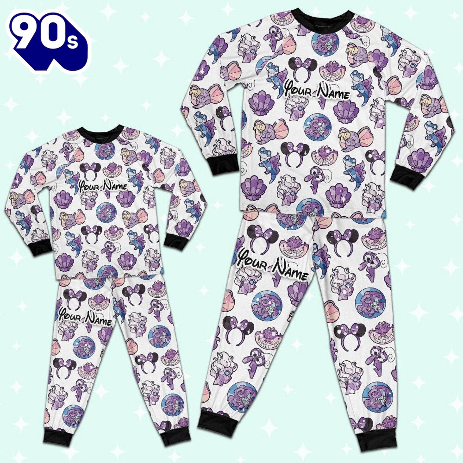 Custom Disney Magic Characters Purple Team Pajamas - Movie Cartoon Holiday Pajamas Custom Disney Magic Characters Purple Team Pajamas - Movie Cartoon Holiday Pajamas