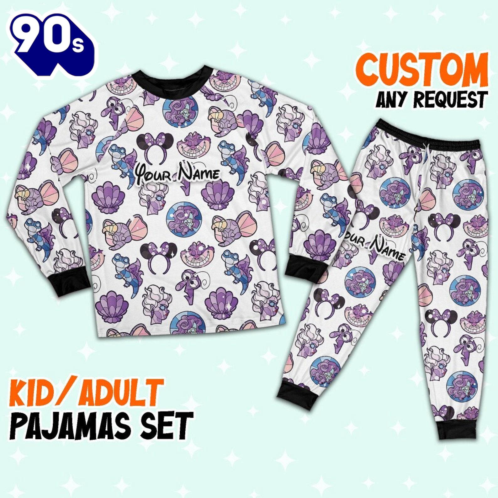 Custom Disney Magic Characters Purple Team Pajamas - Movie Cartoon Holiday Pajamas Custom Disney Magic Characters Purple Team Pajamas - Movie Cartoon Holiday Pajamas