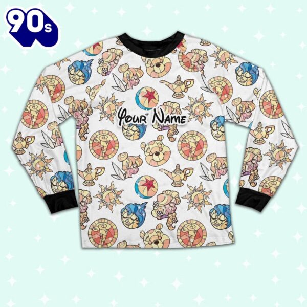 Custom Disney Magic Characters Yellow Team Pajamas – Movie Cartoon Holiday Pajamas