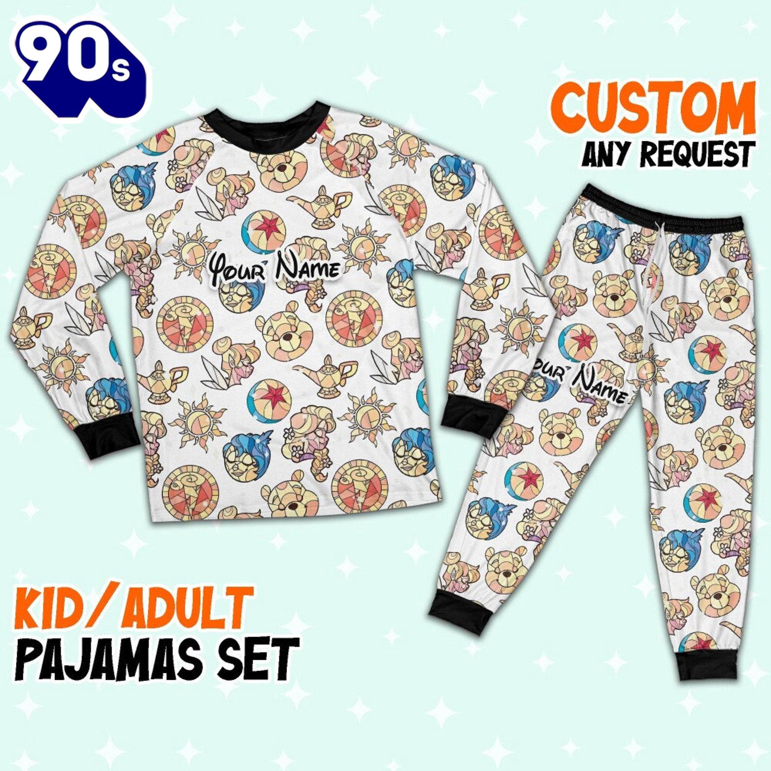 Custom Disney Magic Characters Yellow Team Pajamas - Movie Cartoon Holiday Pajamas Custom Disney Magic Characters Yellow Team Pajamas - Movie Cartoon Holiday Pajamas