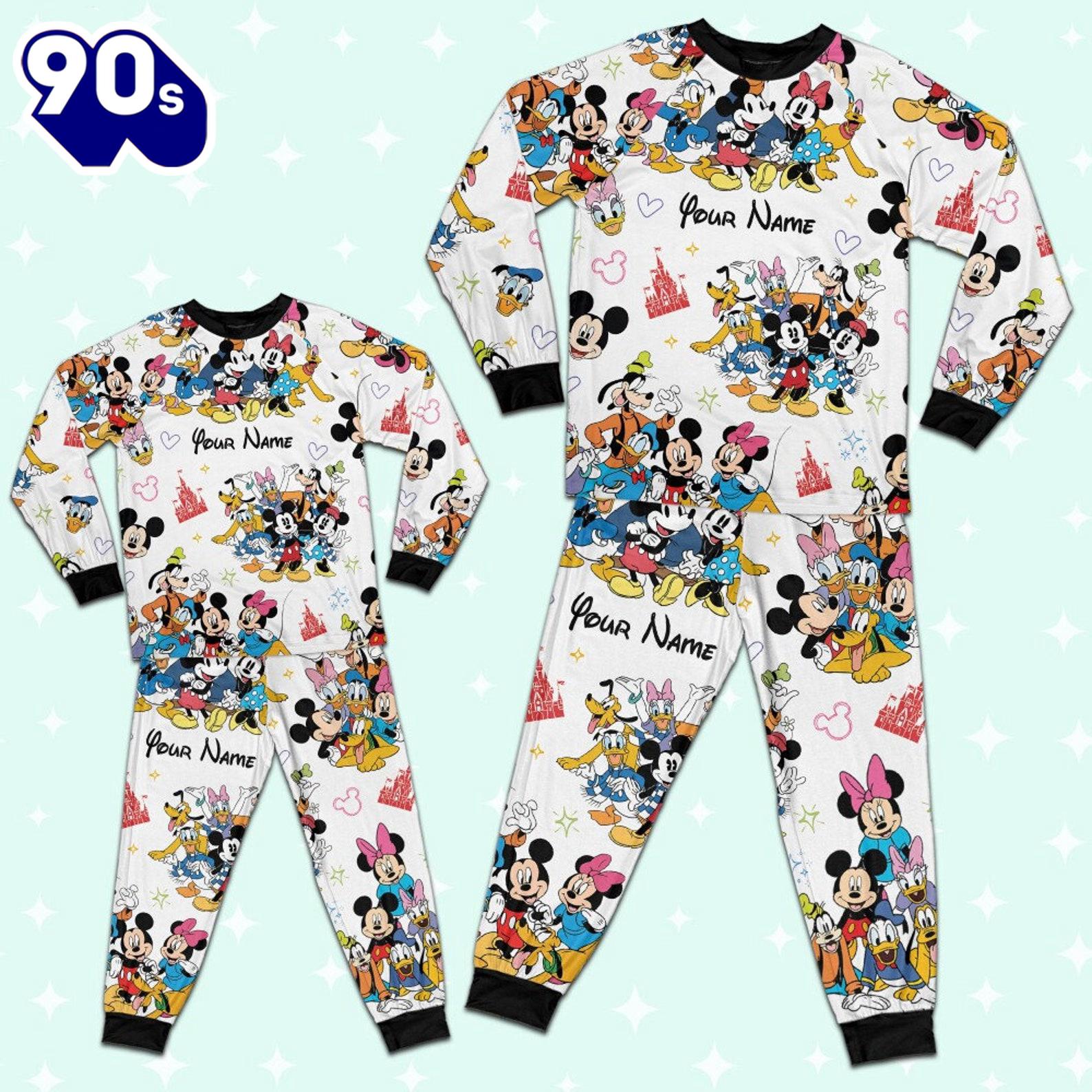 Custom Disney Mickey and Friends Colorful Pajamas Set - Movie Cartoon Holiday Pajamas Custom Disney Mickey and Friends Colorful Pajamas Set - Movie Cartoon Holiday Pajamas