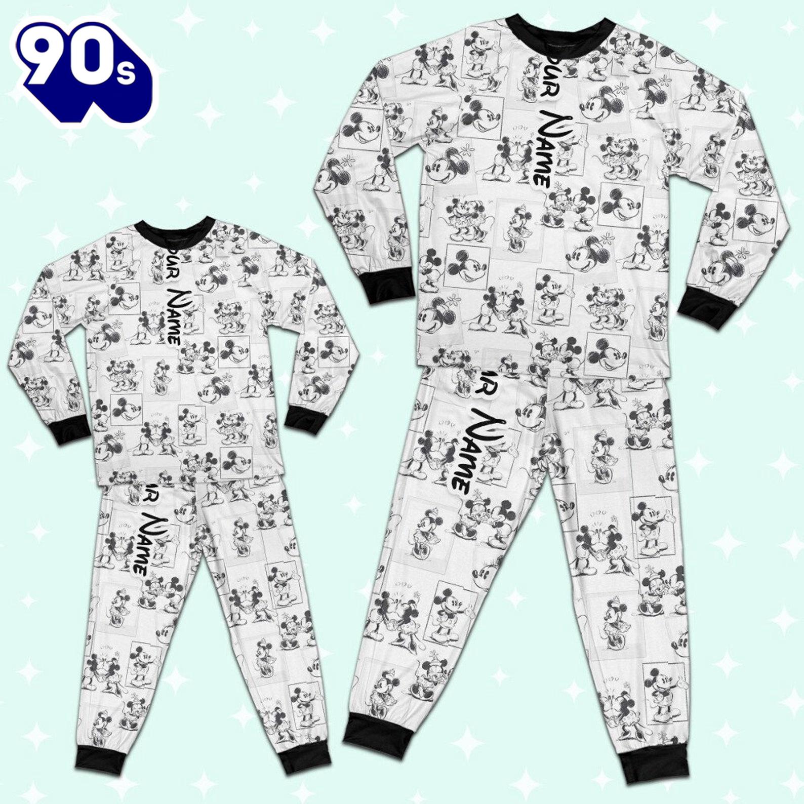 Custom Disney Mickey and Minnie Love Pajamas Set - Movie Cartoon Holiday Pajamas Custom Disney Mickey and Minnie Love Pajamas Set - Movie Cartoon Holiday Pajamas