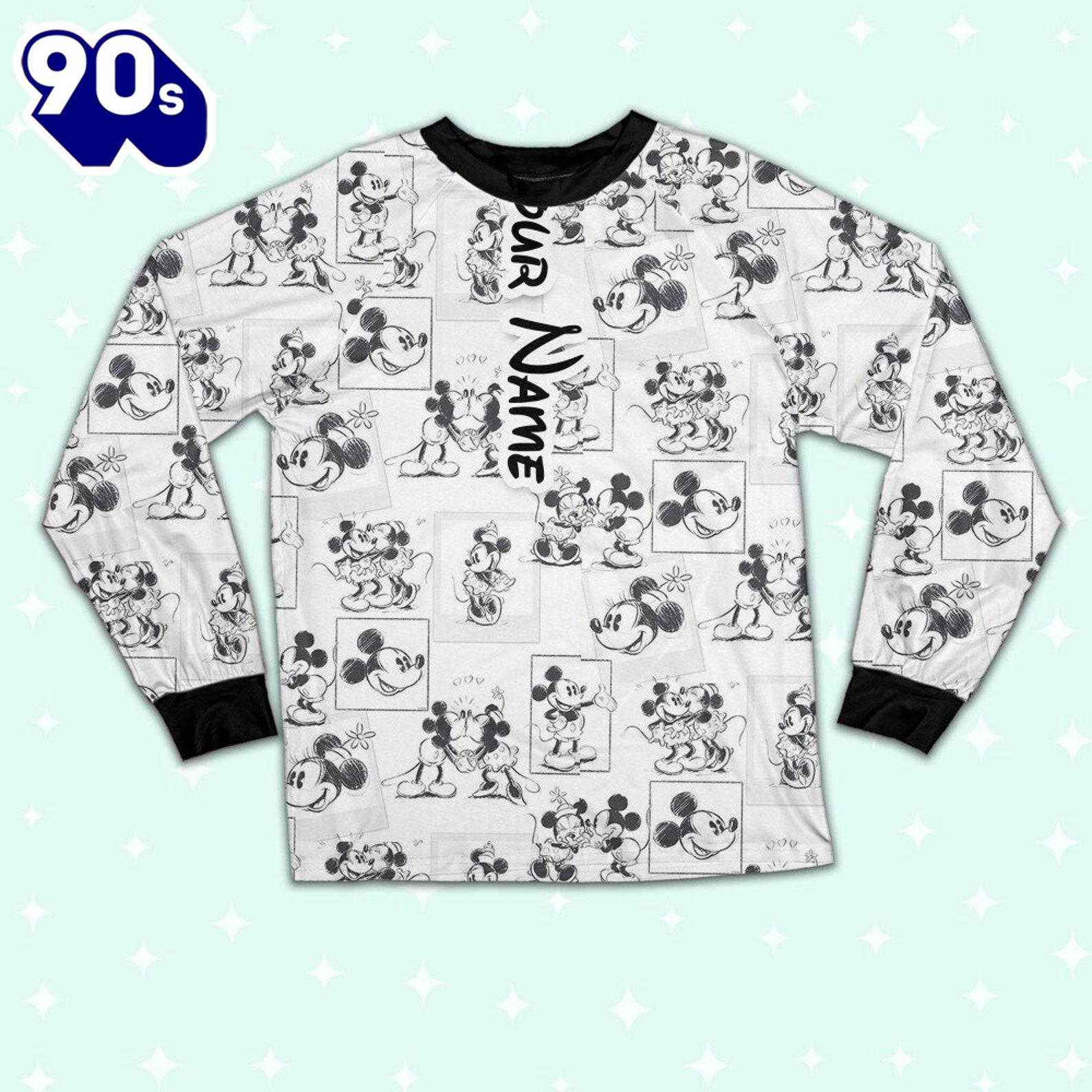 Custom Disney Mickey and Minnie Love Pajamas Set - Movie Cartoon Holiday Pajamas Custom Disney Mickey and Minnie Love Pajamas Set - Movie Cartoon Holiday Pajamas