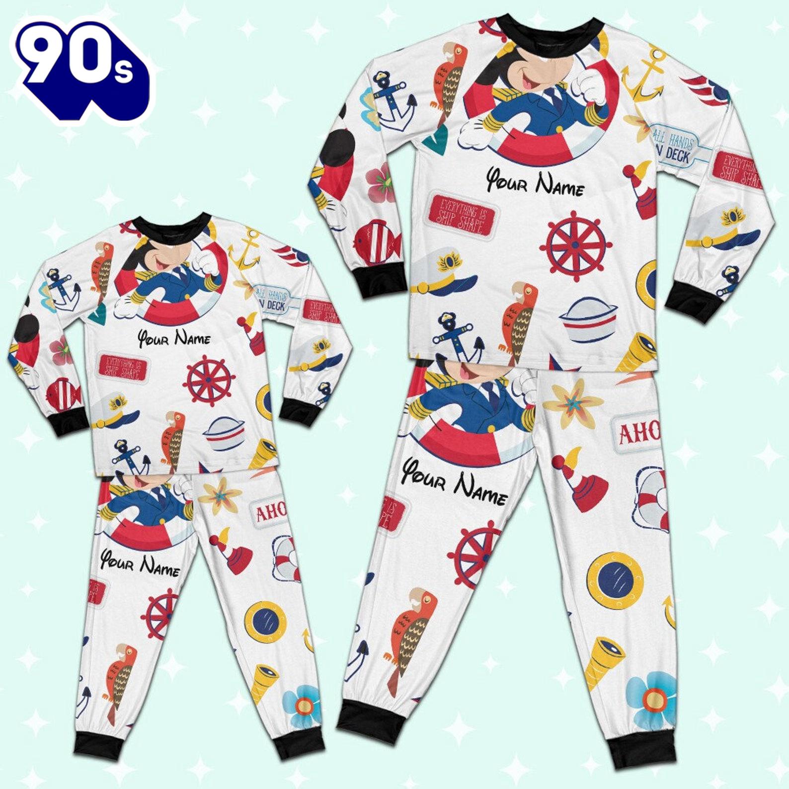 Custom Disney Mickey Cruise Trip Colorful Pajamas Set - Movie Cartoon Holiday Pajamas Custom Disney Mickey Cruise Trip Colorful Pajamas Set - Movie Cartoon Holiday Pajamas