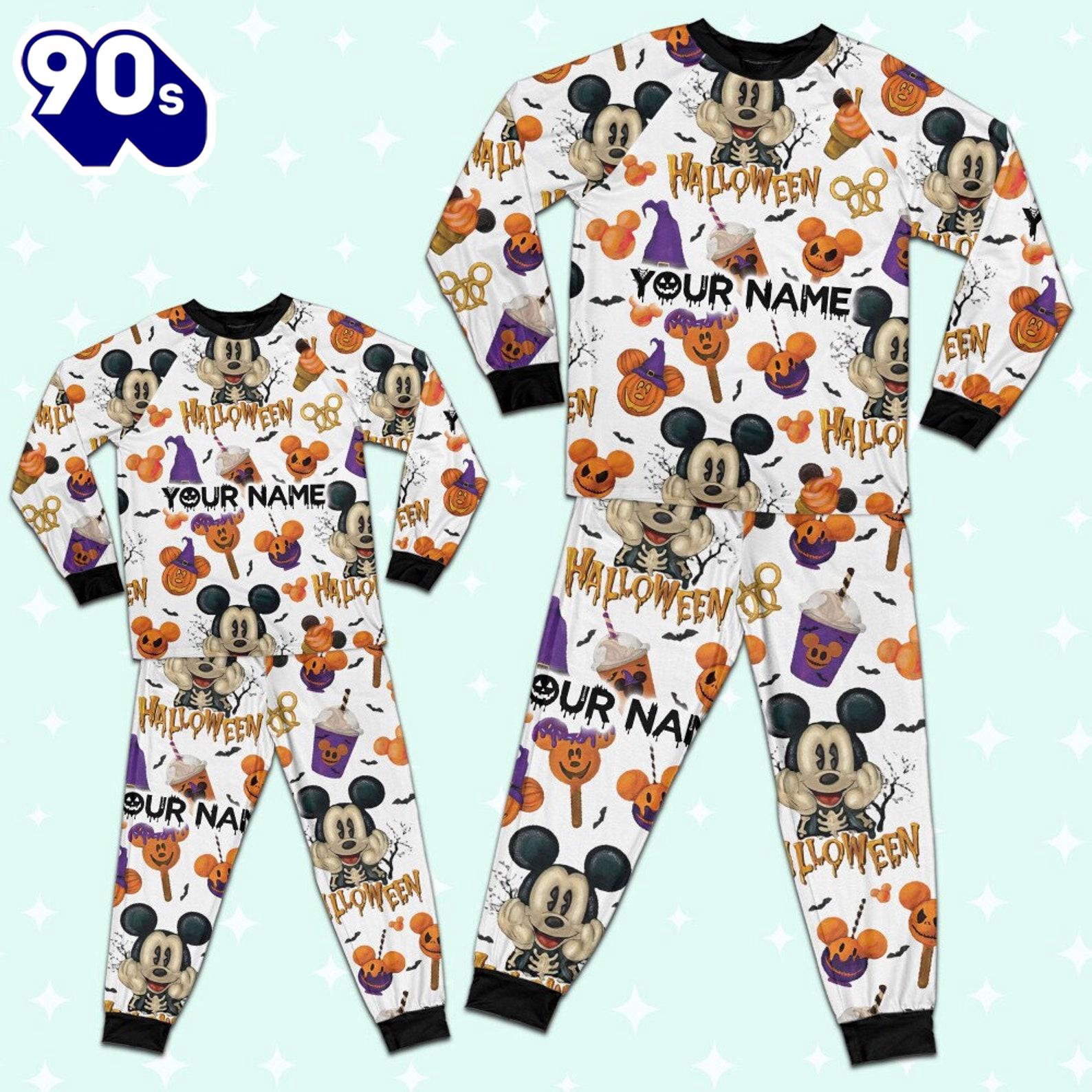 Custom Disney Mickey Halloween Pumpkin Simple Pajamas Set - Movie Cartoon Holiday Pajamas Custom Disney Mickey Halloween Pumpkin Simple Pajamas Set - Movie Cartoon Holiday Pajamas