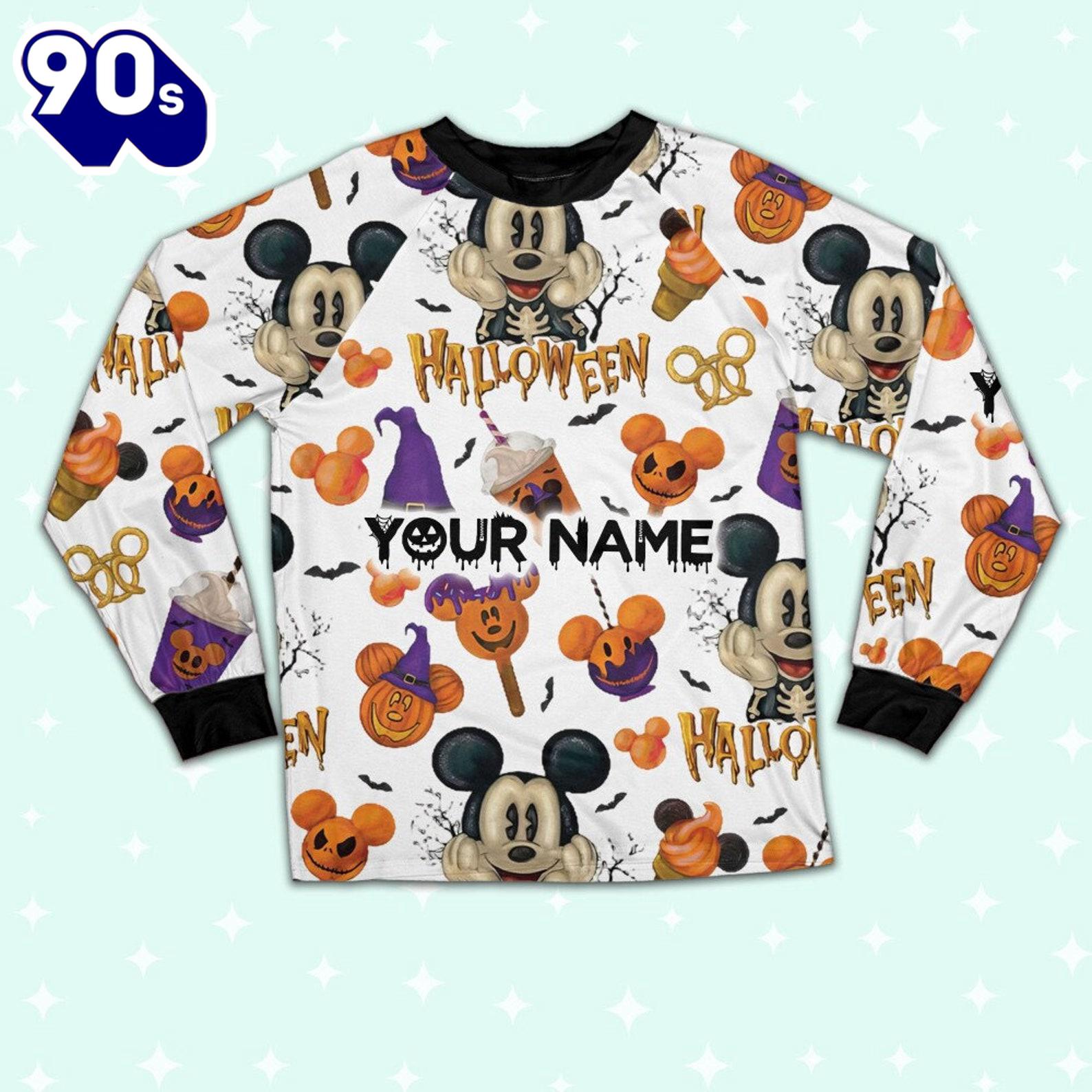 Custom Disney Mickey Halloween Pumpkin Simple Pajamas Set - Movie Cartoon Holiday Pajamas Custom Disney Mickey Halloween Pumpkin Simple Pajamas Set - Movie Cartoon Holiday Pajamas