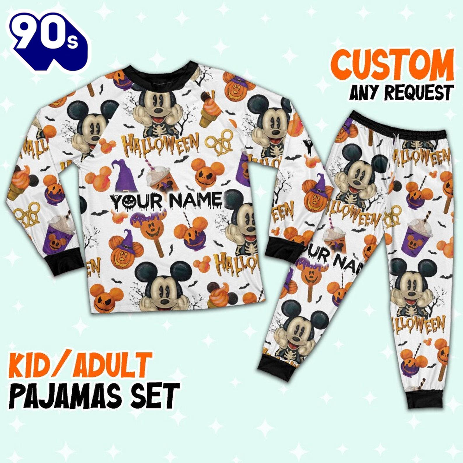 Custom Disney Mickey Halloween Pumpkin Simple Pajamas Set - Movie Cartoon Holiday Pajamas Custom Disney Mickey Halloween Pumpkin Simple Pajamas Set - Movie Cartoon Holiday Pajamas