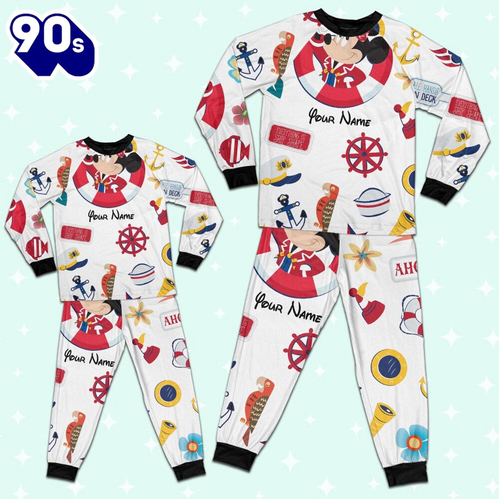 Custom Disney Minnie Cruise Trip Colorful Pajamas Set - Movie Cartoon Holiday Pajamas Custom Disney Minnie Cruise Trip Colorful Pajamas Set - Movie Cartoon Holiday Pajamas