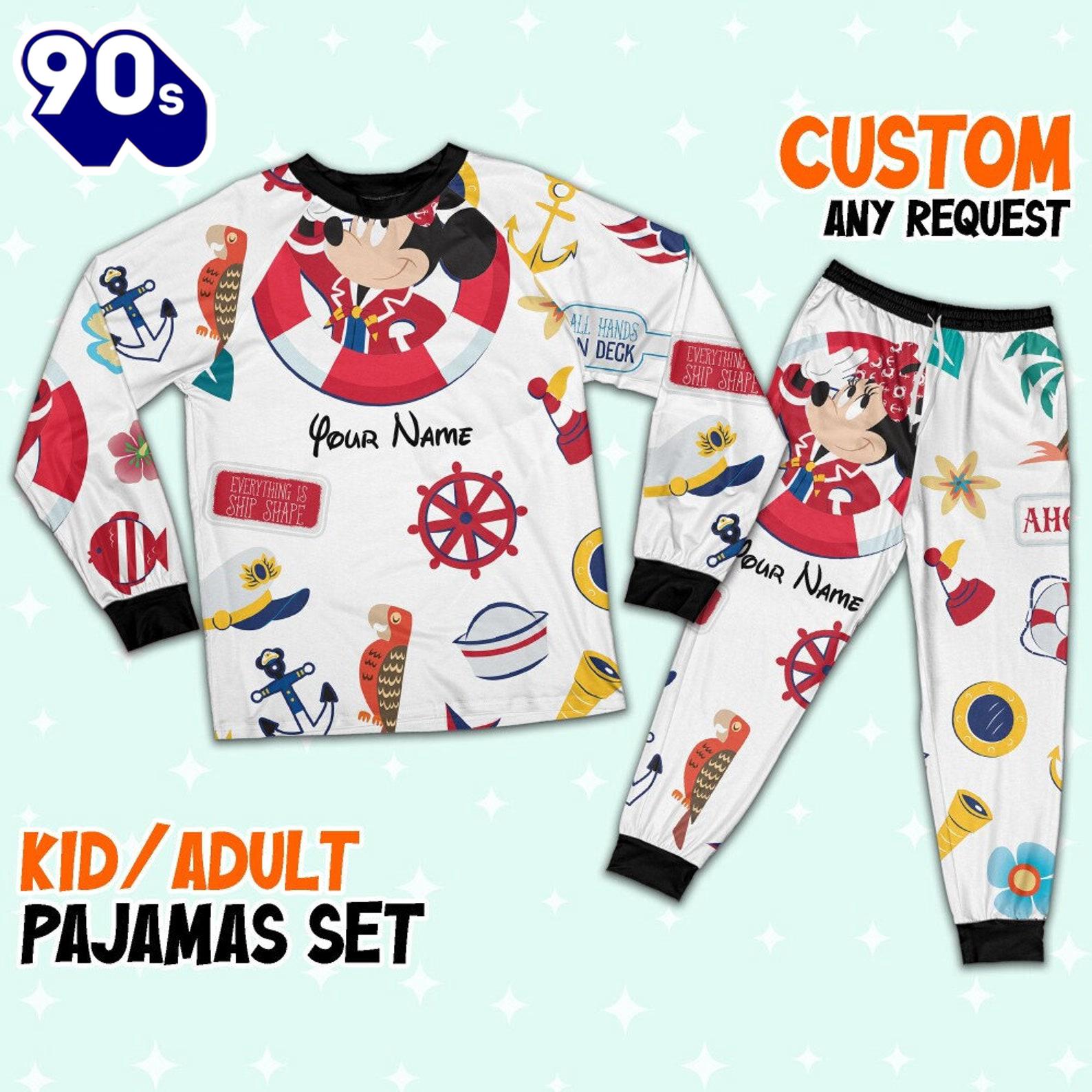 Custom Disney Minnie Cruise Trip Colorful Pajamas Set - Movie Cartoon Holiday Pajamas Custom Disney Minnie Cruise Trip Colorful Pajamas Set - Movie Cartoon Holiday Pajamas