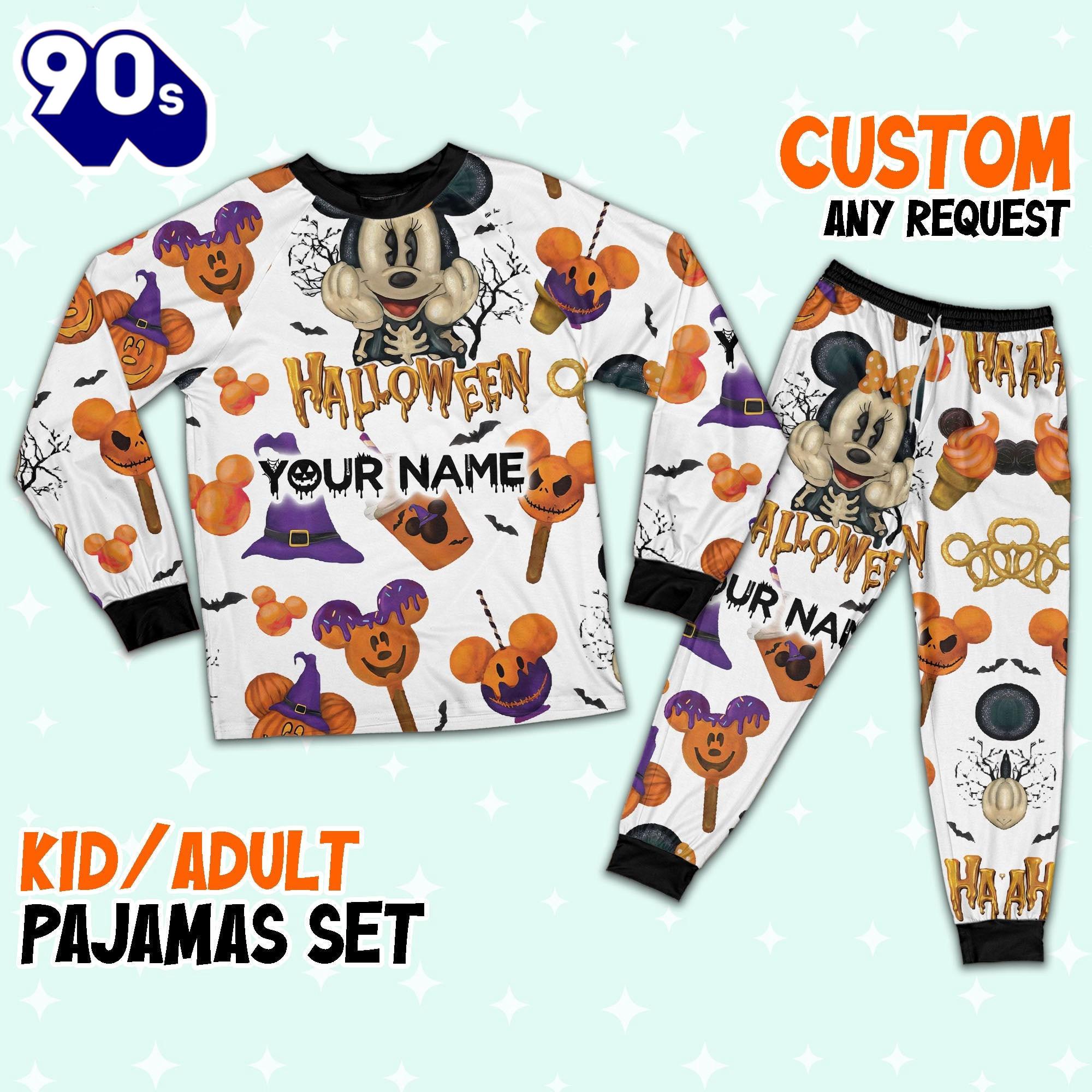Custom Disney Minnie Halloween Pumpkin Simple Pajamas - Movie Cartoon Holiday Pajamas Custom Disney Minnie Halloween Pumpkin Simple Pajamas - Movie Cartoon Holiday Pajamas