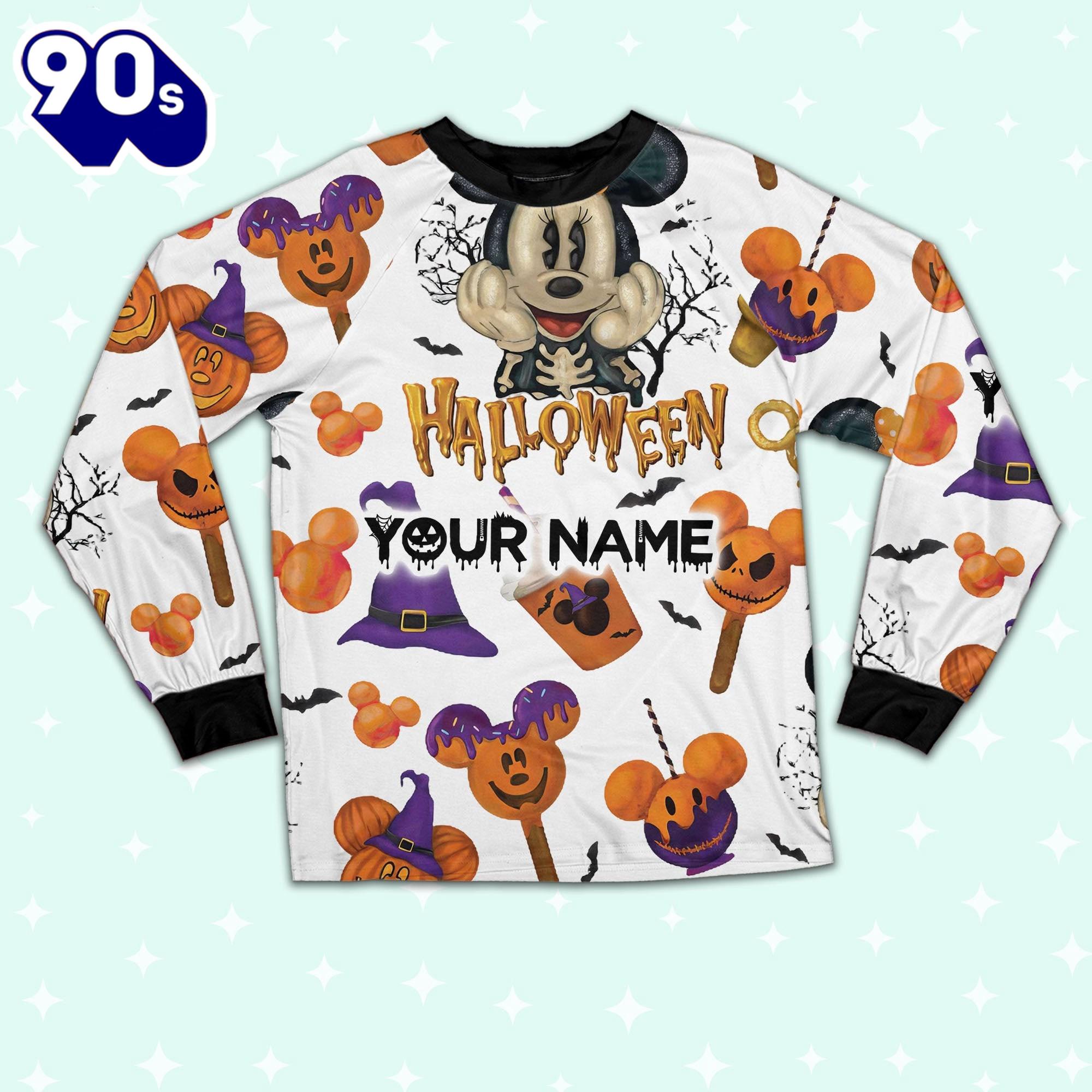 Custom Disney Minnie Halloween Pumpkin Simple Pajamas - Movie Cartoon Holiday Pajamas Custom Disney Minnie Halloween Pumpkin Simple Pajamas - Movie Cartoon Holiday Pajamas