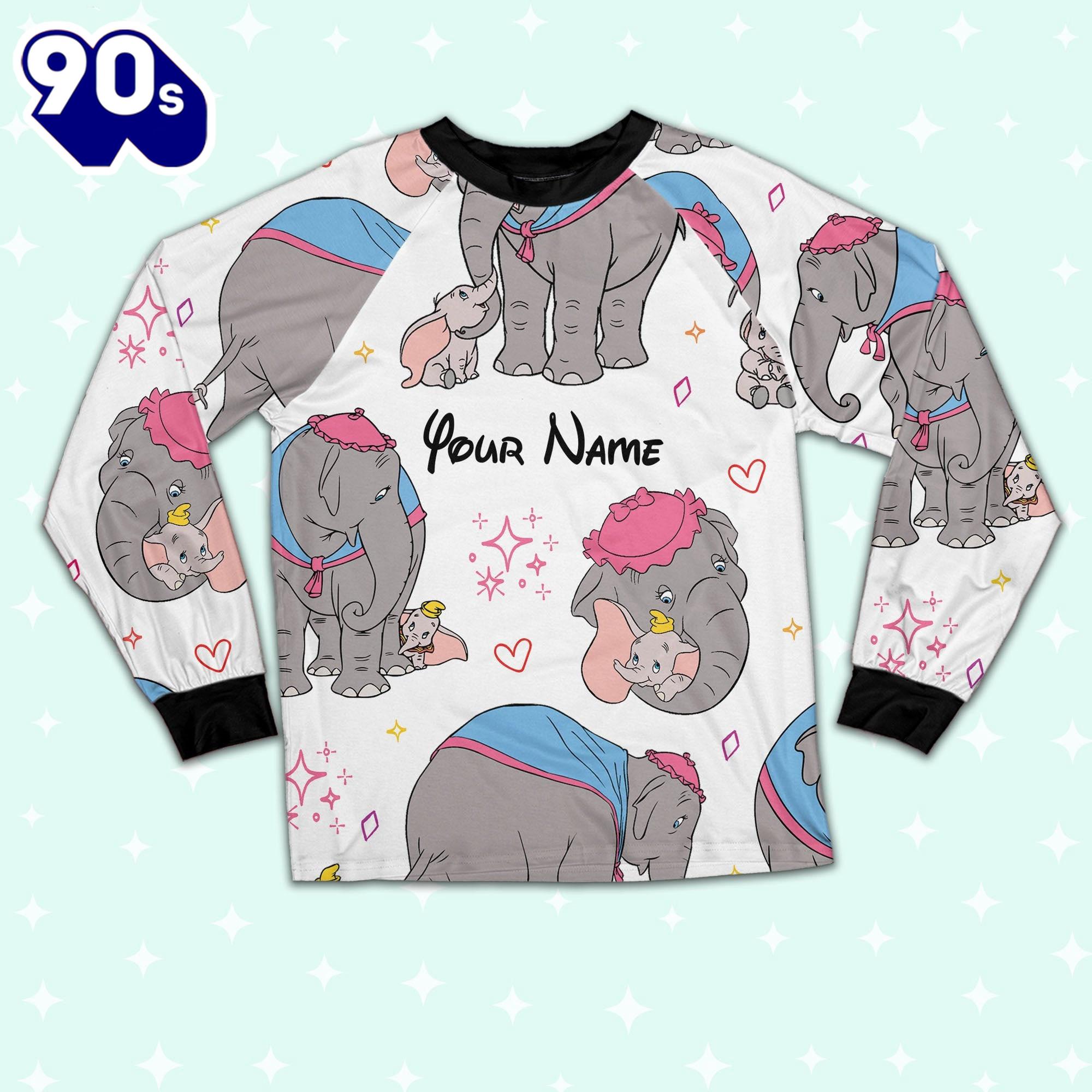 Custom Disney Mother Day Dumbo and Jumbo Colorful Pajamas - Movie Cartoon Holiday Pajamas Custom Disney Mother Day Dumbo and Jumbo Colorful Pajamas - Movie Cartoon Holiday Pajamas
