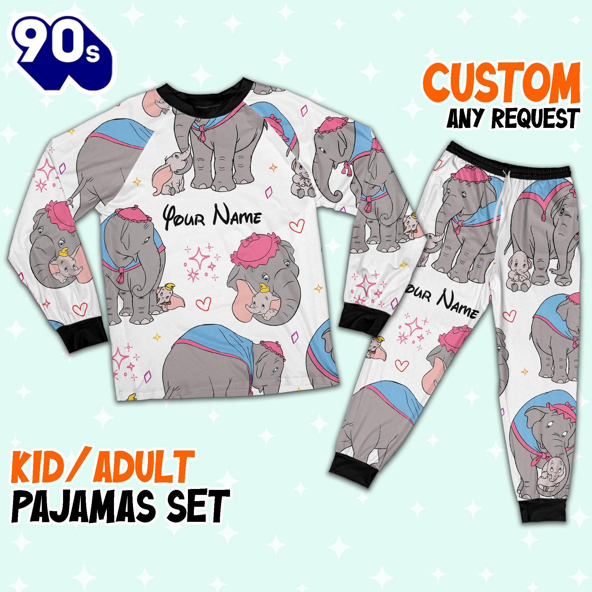 Custom Disney Mother Day Dumbo and Jumbo Colorful Pajamas - Movie Cartoon Holiday Pajamas Custom Disney Mother Day Dumbo and Jumbo Colorful Pajamas - Movie Cartoon Holiday Pajamas