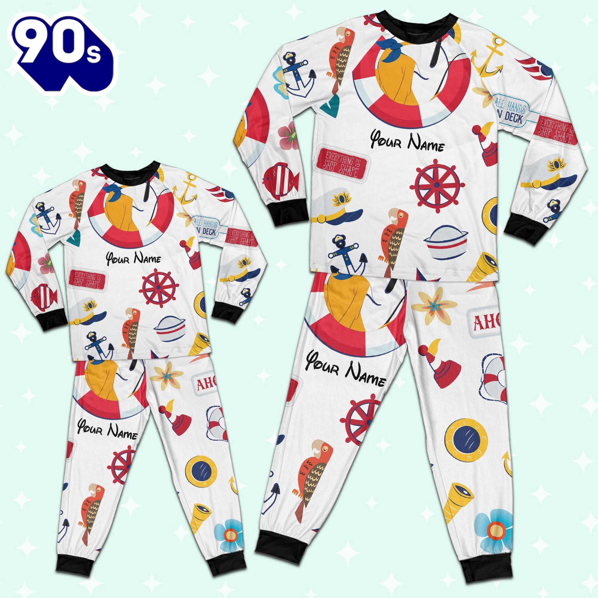 Custom Disney Pluto Cruise Trip Colorful Pajamas - Movie Cartoon Holiday Pajamas Custom Disney Pluto Cruise Trip Colorful Pajamas - Movie Cartoon Holiday Pajamas