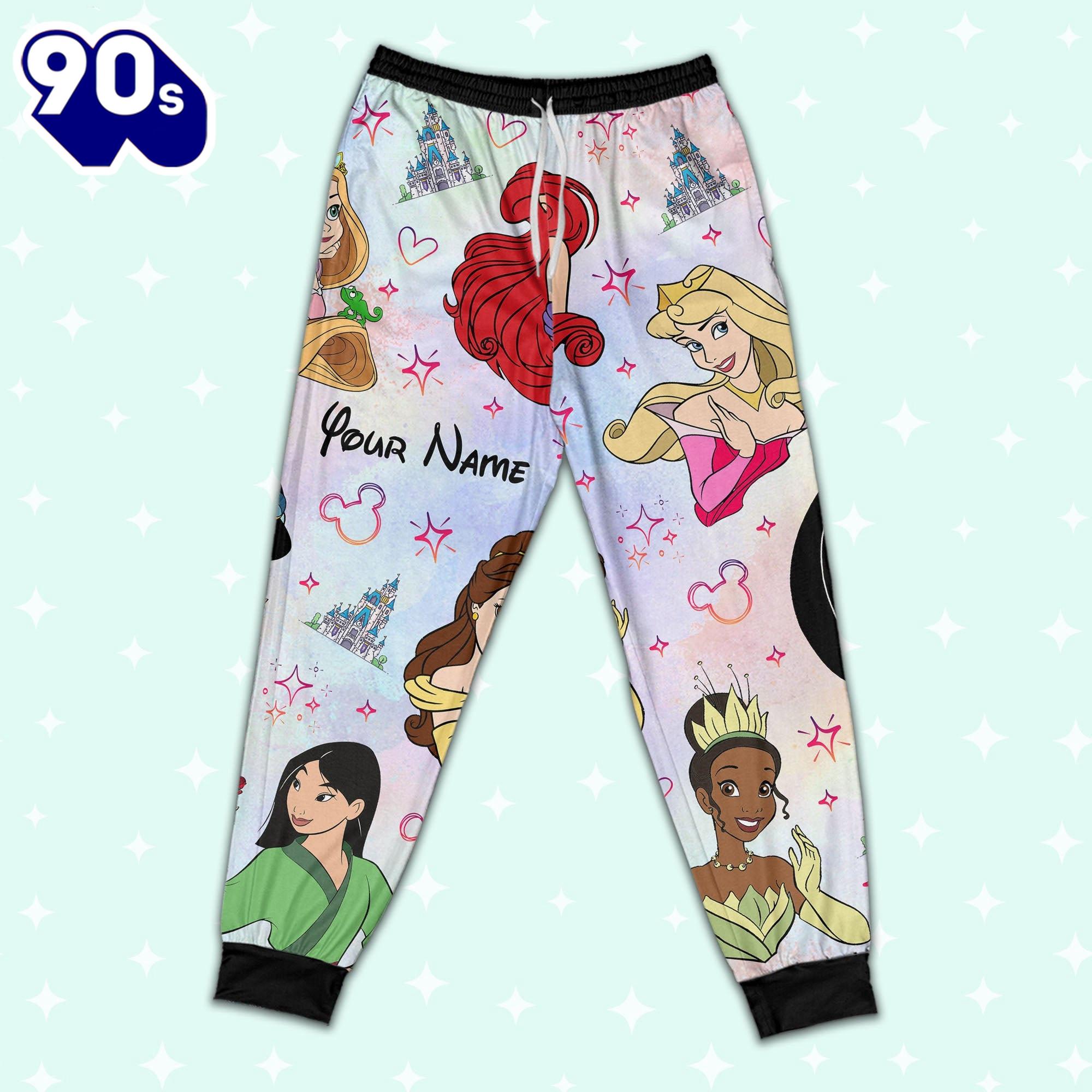 Custom Disney Princesses Colorful Pajamas - Family Disneyland Matching Pajamas Set Custom Disney Princesses Colorful Pajamas - Family Disneyland Matching Pajamas Set