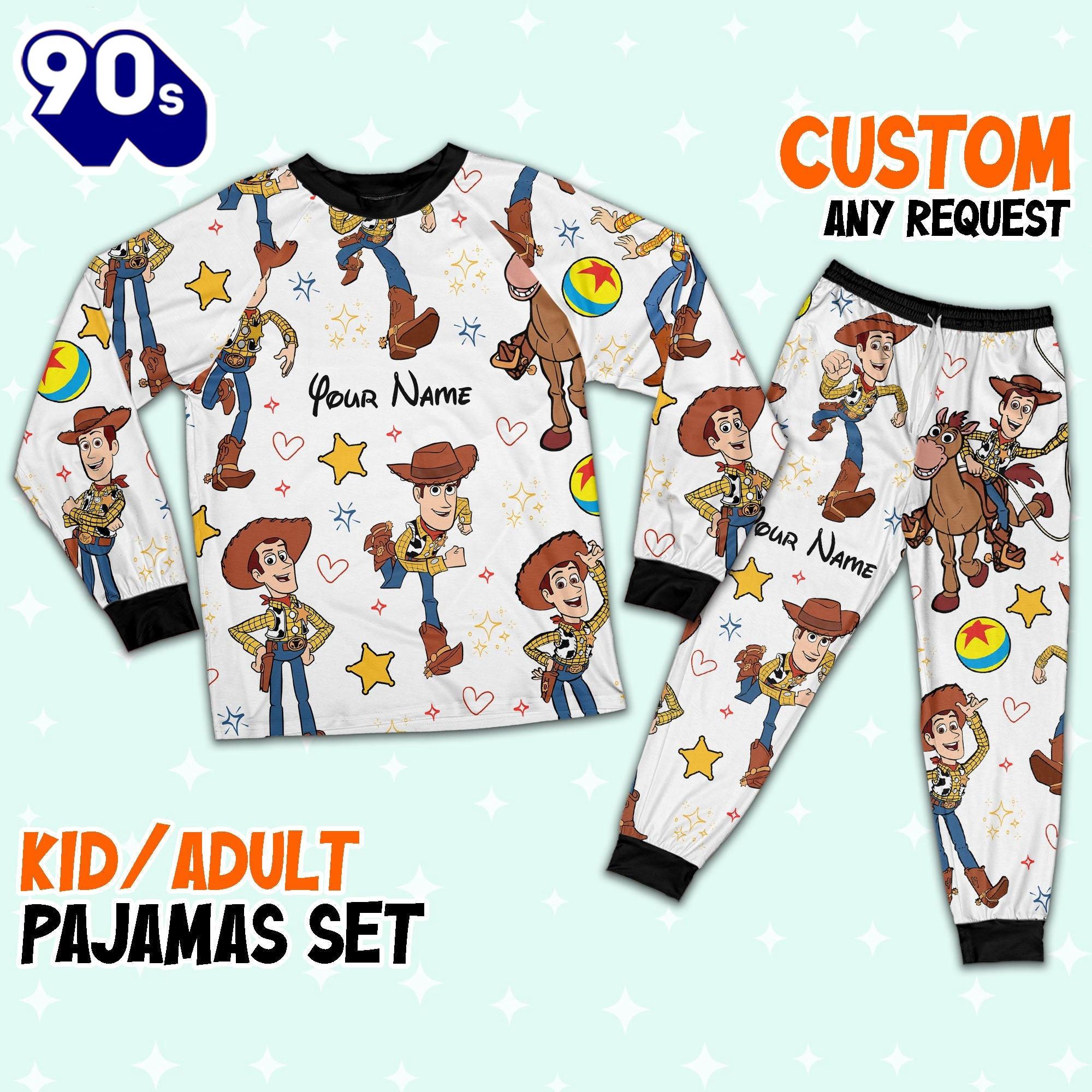 Custom Disney Toy Story Woody Colorful Pajamas - Family Disneyland Matching Pajamas Set Custom Disney Toy Story Woody Colorful Pajamas - Family Disneyland Matching Pajamas Set