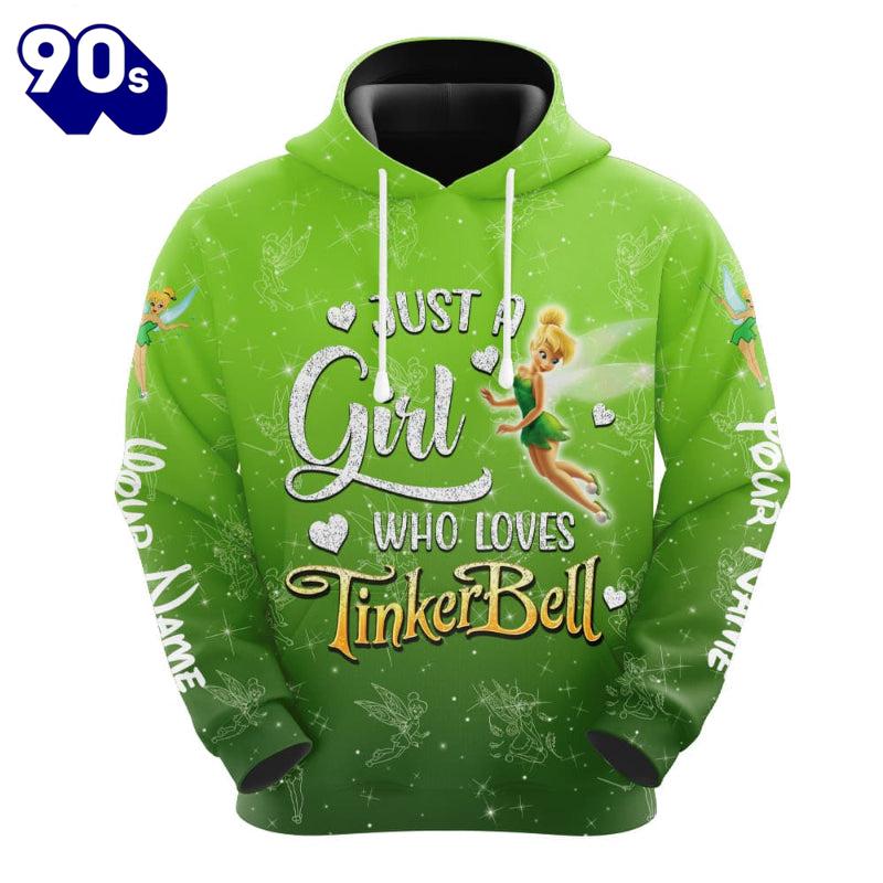 Custom Just A Girl Tinker Bell Glitter Pattern Hoodie And Capris Leggings Set Custom Just A Girl Tinker Bell Glitter Pattern Hoodie And Capris Leggings Set