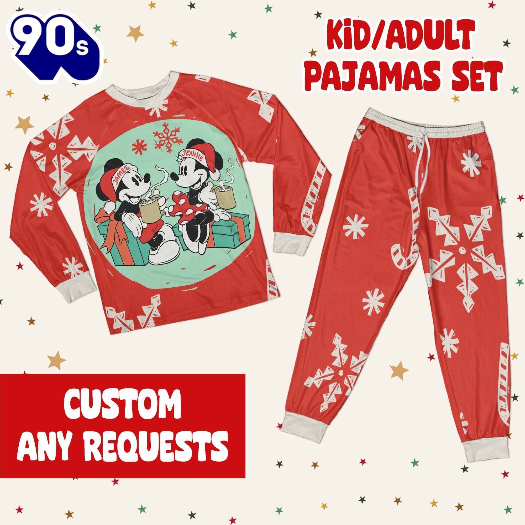Custom Mickey Minnie Pajamas Set - Family Disneyland Matching Pajamas Set Custom Mickey Minnie Pajamas Set - Family Disneyland Matching Pajamas Set