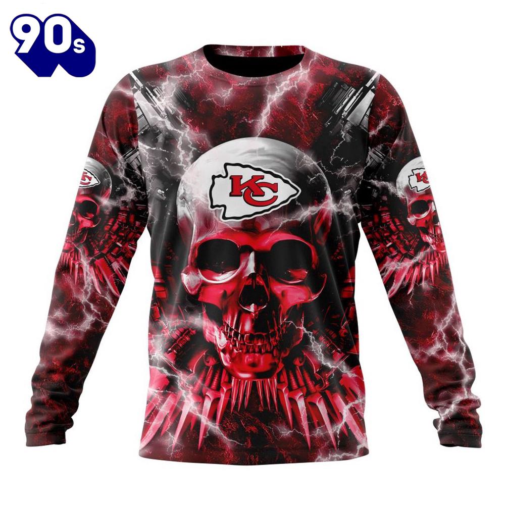 Custom Name And Number NFL Kansas City Chiefs Expendables Skull Halloween 3D Sweatshirt Custom Name And Number NFL Kansas City Chiefs Expendables Skull Halloween 3D Sweatshirt
