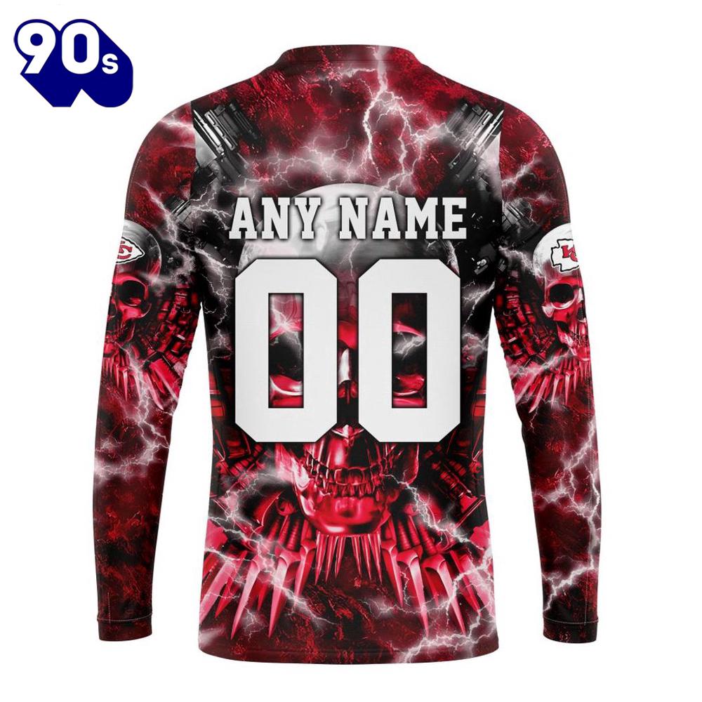 Custom Name And Number NFL Kansas City Chiefs Expendables Skull Halloween 3D Sweatshirt Custom Name And Number NFL Kansas City Chiefs Expendables Skull Halloween 3D Sweatshirt