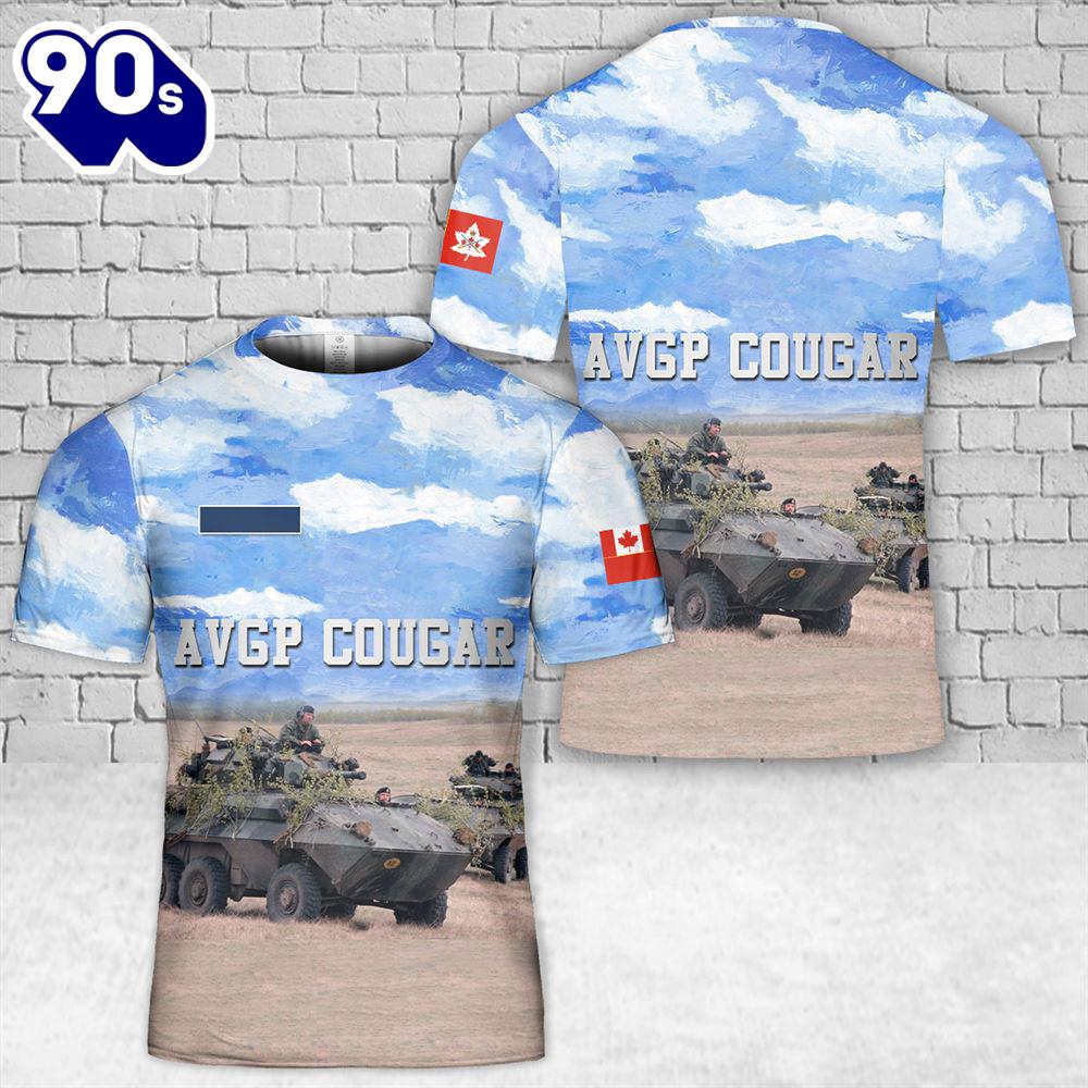Custom Name Canadian Army AVGP Cougar T-Shirt 3D Custom Name Canadian Army AVGP Cougar T-Shirt 3D
