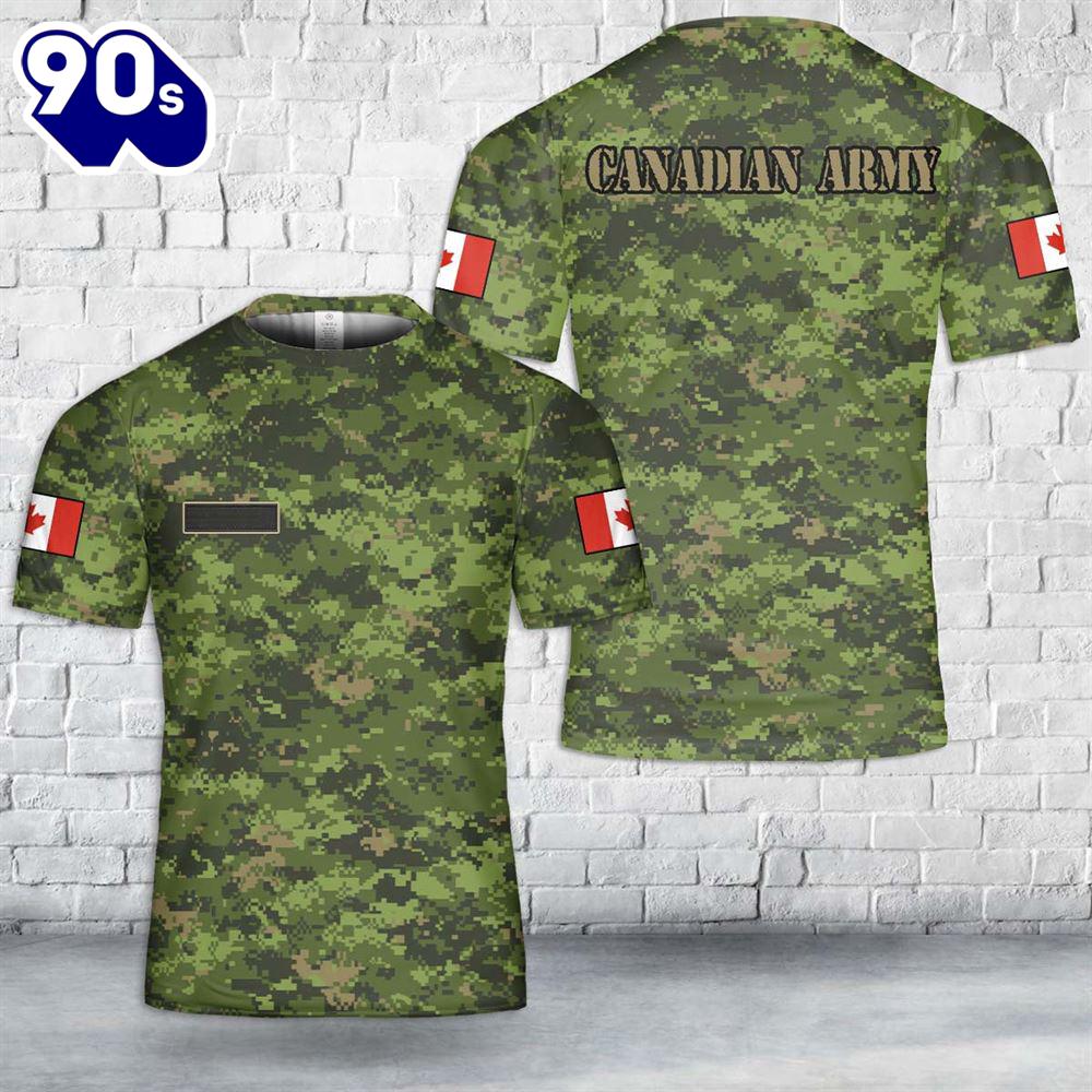 Custom Name Canadian Army Canadian Disruptive Pattern (CADPAT) Camo T-Shirt 3D Custom Name Canadian Army Canadian Disruptive Pattern (CADPAT) Camo T-Shirt 3D