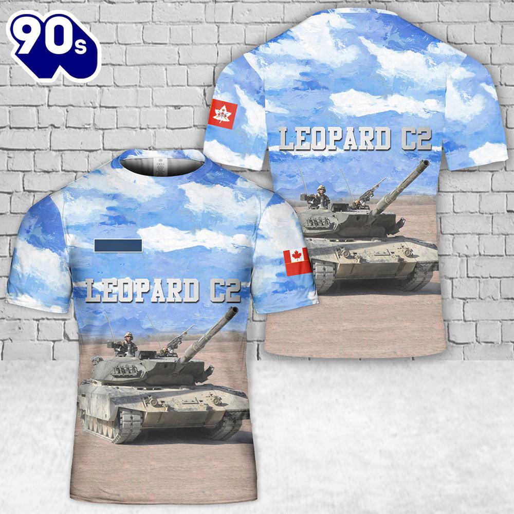 Custom Name Canadian Army Leopard C2 T-Shirt 3D Custom Name Canadian Army Leopard C2 T-Shirt 3D