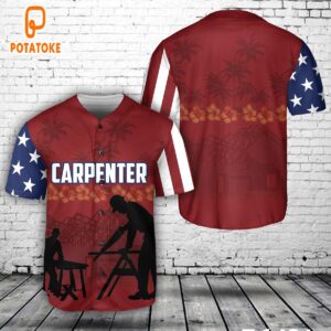 Custom Name Carpenter Tropical Baseball Jersey 4th Of July
