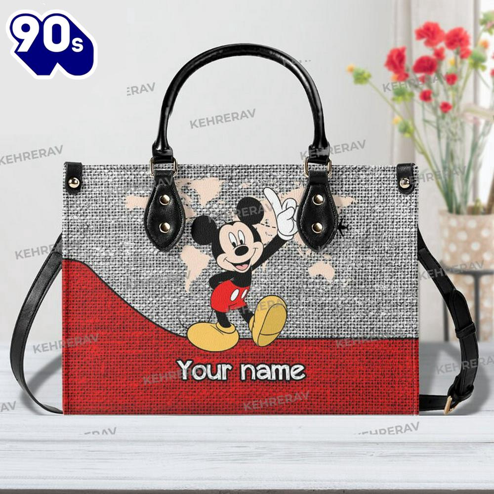 Custom Name Mickey Cute Leather Handbag Custom Name Mickey Cute Leather Handbag