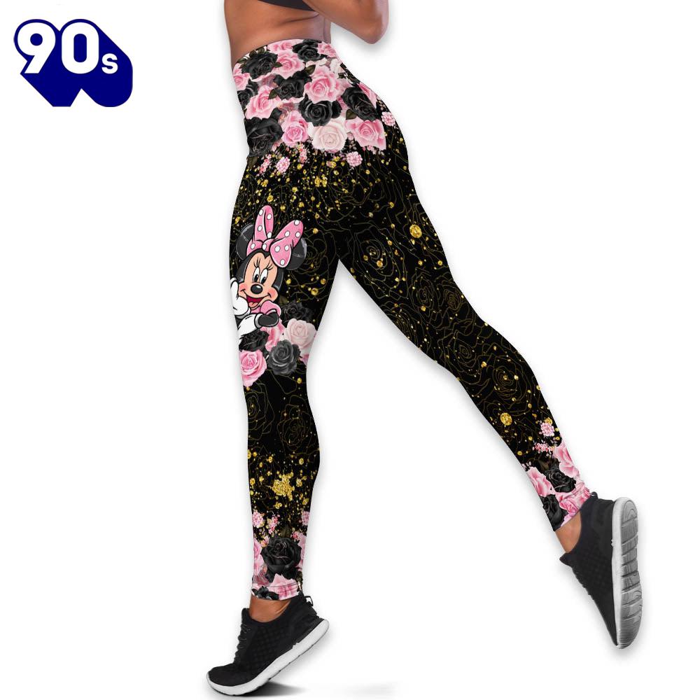 Custom Name Minnie Floral Hoodie And Leggings Set Custom Name Minnie Floral Hoodie And Leggings Set