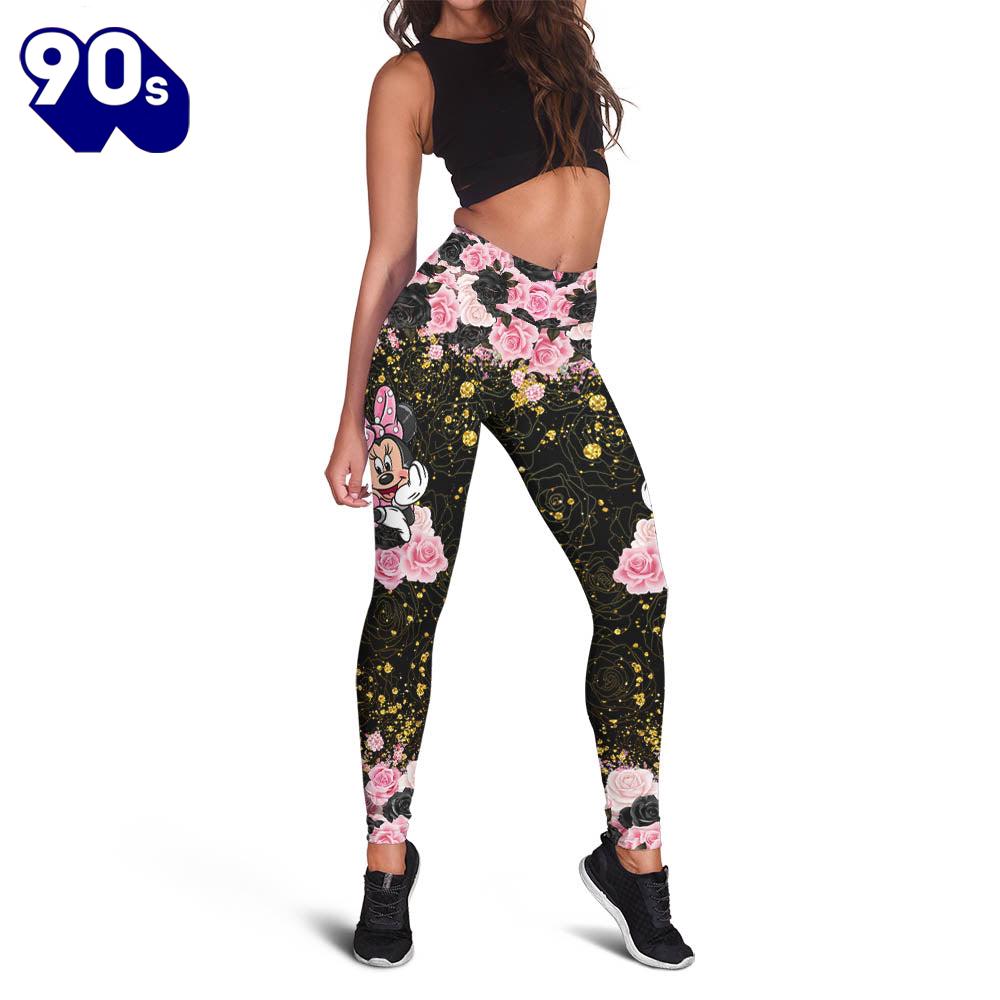 Custom Name Minnie Floral Hoodie And Leggings Set Custom Name Minnie Floral Hoodie And Leggings Set